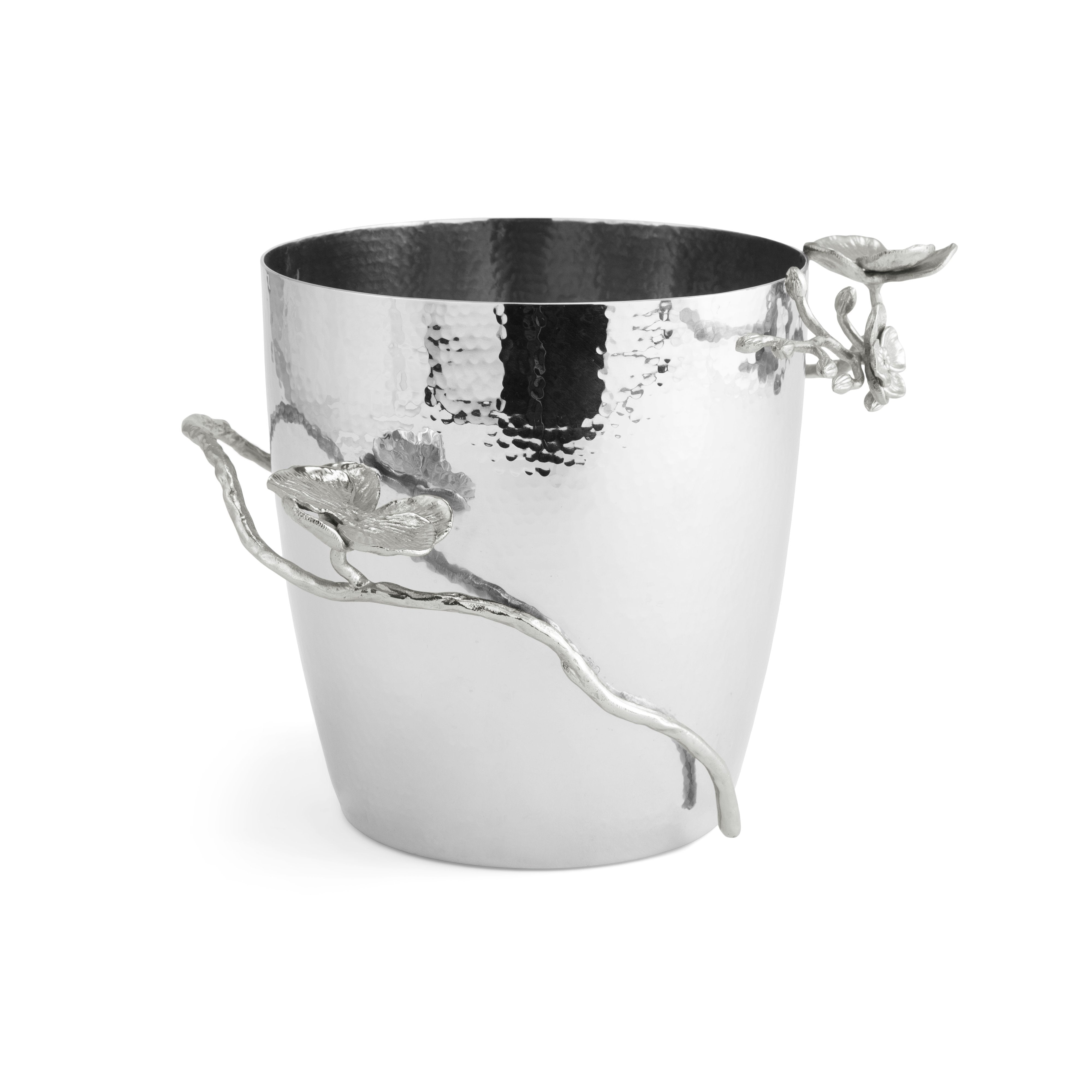 White Orchid Champagne Bucket - Elegant Ice Bucket for Wine & Champagne - Perfect for Weddings, Parties & Romantic Dinners