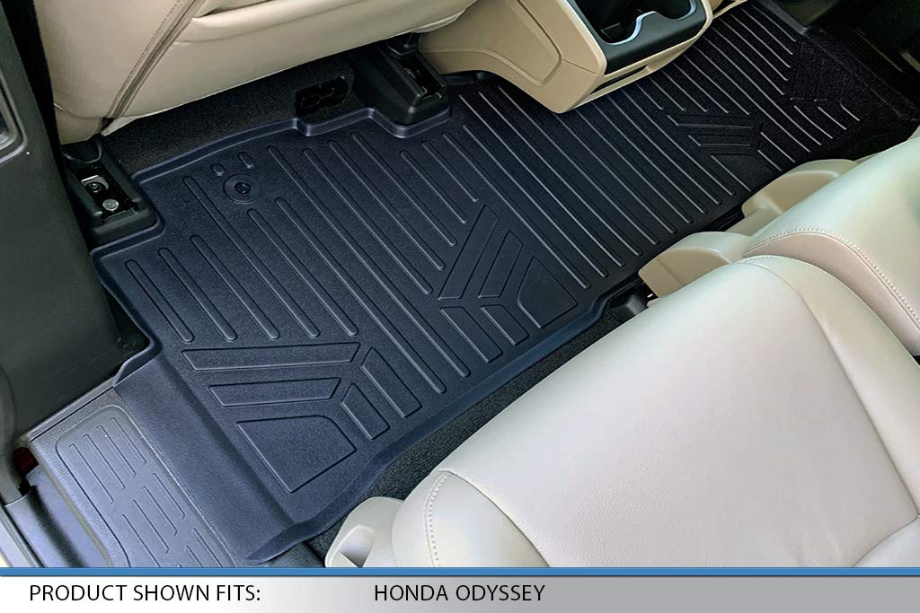 SMARTLINER Custom Fit All-Weather Floor Mats for 2018-2025 Honda Odyssey - 2 Row Premium Car Mats Set (Black) - Durable, Non-Slip Protection for SUV & Minivan - Perfect for Family Road Trips, Daily Commutes & Winter Weather
