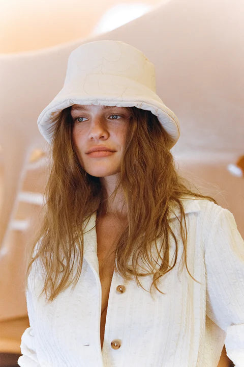 Stylish Cream Puffer Bucket Hat for Women & Men - Winter Warm Fleece-Lined Beanie with Ear Flaps - Perfect for Outdoor Activities, Skiing, and Fashion Streetwear