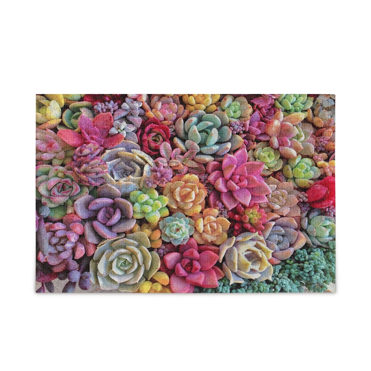 500-Piece Wooden Jigsaw Puzzle for Adults - Succulent Plants Design, Challenging Brain Teaser Game for Relaxation & Stress Relief - Perfect for Home Decor, Family Game Night & Gift Giving