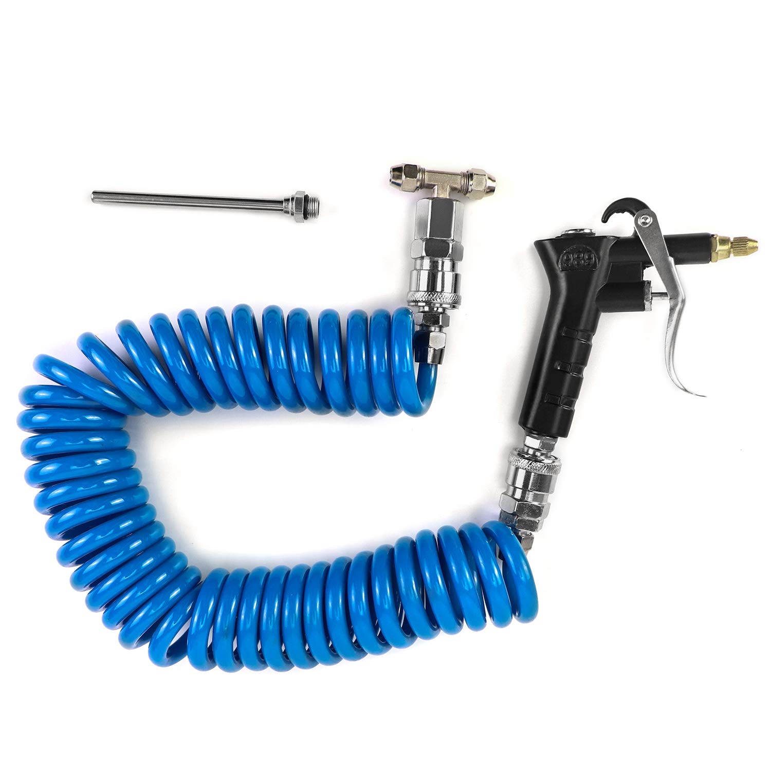 QWORK 16' (5m) Air Seat Blow Gun for Truck - Heavy Duty Air Duster Blow Gun with 1/4