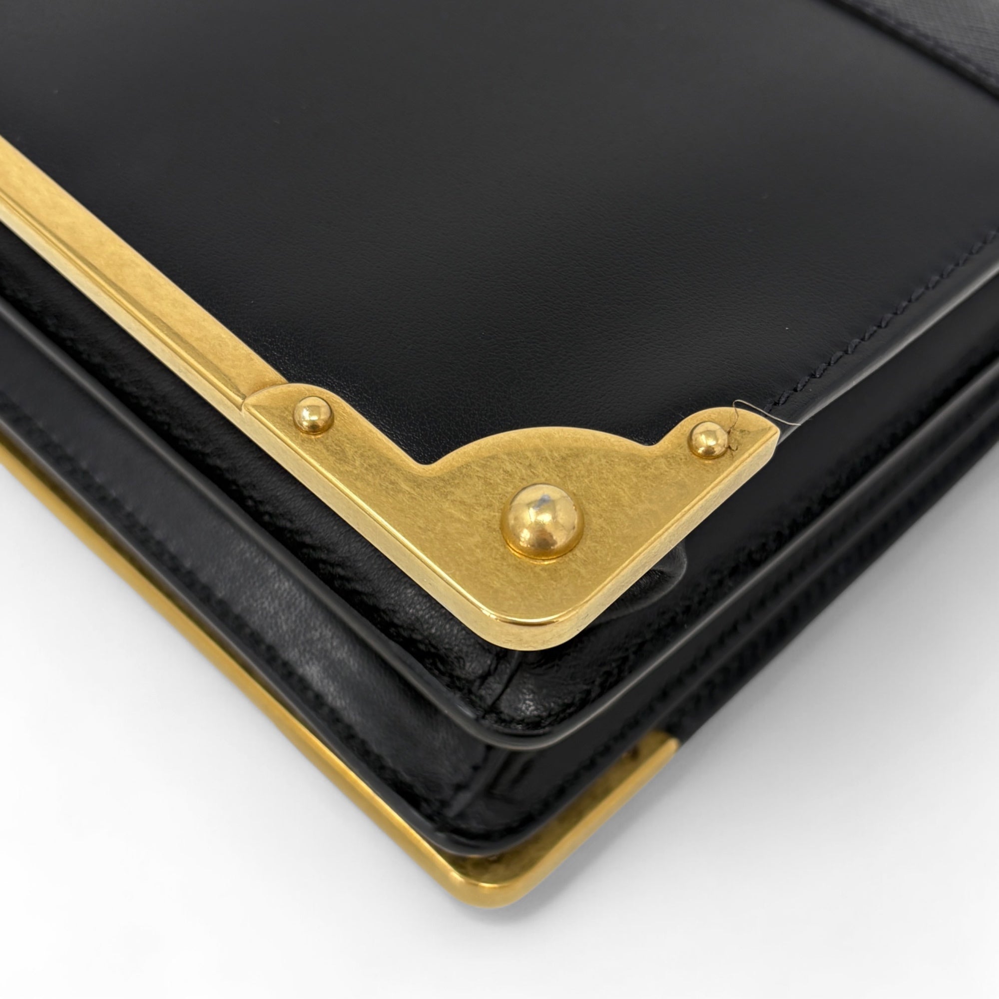 Prada Black Cahier Leather Crossbody Bag for Women - Stylish Designer Handbag for Work, Travel & Evening Out