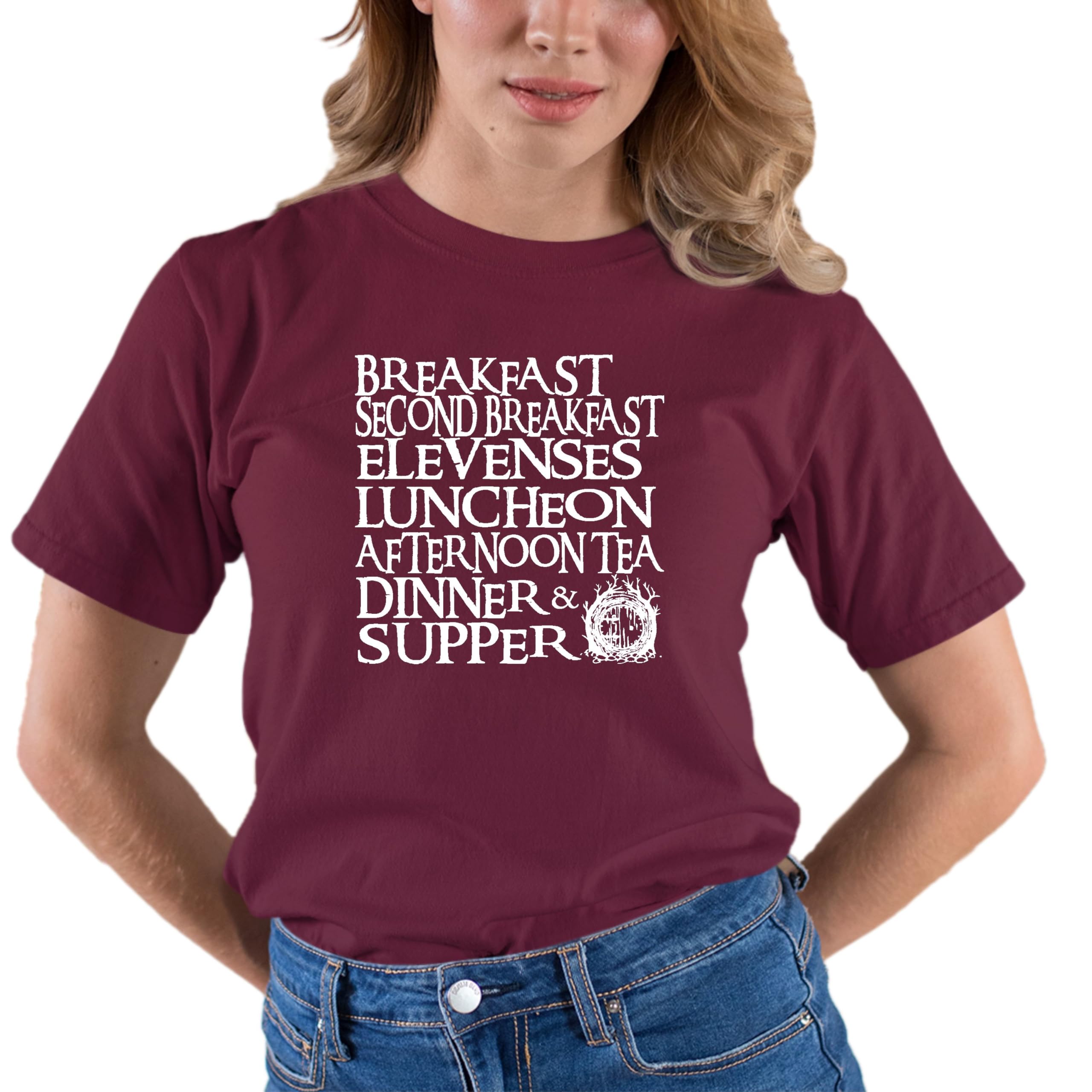 Go All Out Adult The Seven Daily Meals Graphic T-Shirt - Funny Food Lover Tee for Men & Women - Perfect for Casual Wear, Gifts, and Foodie Events