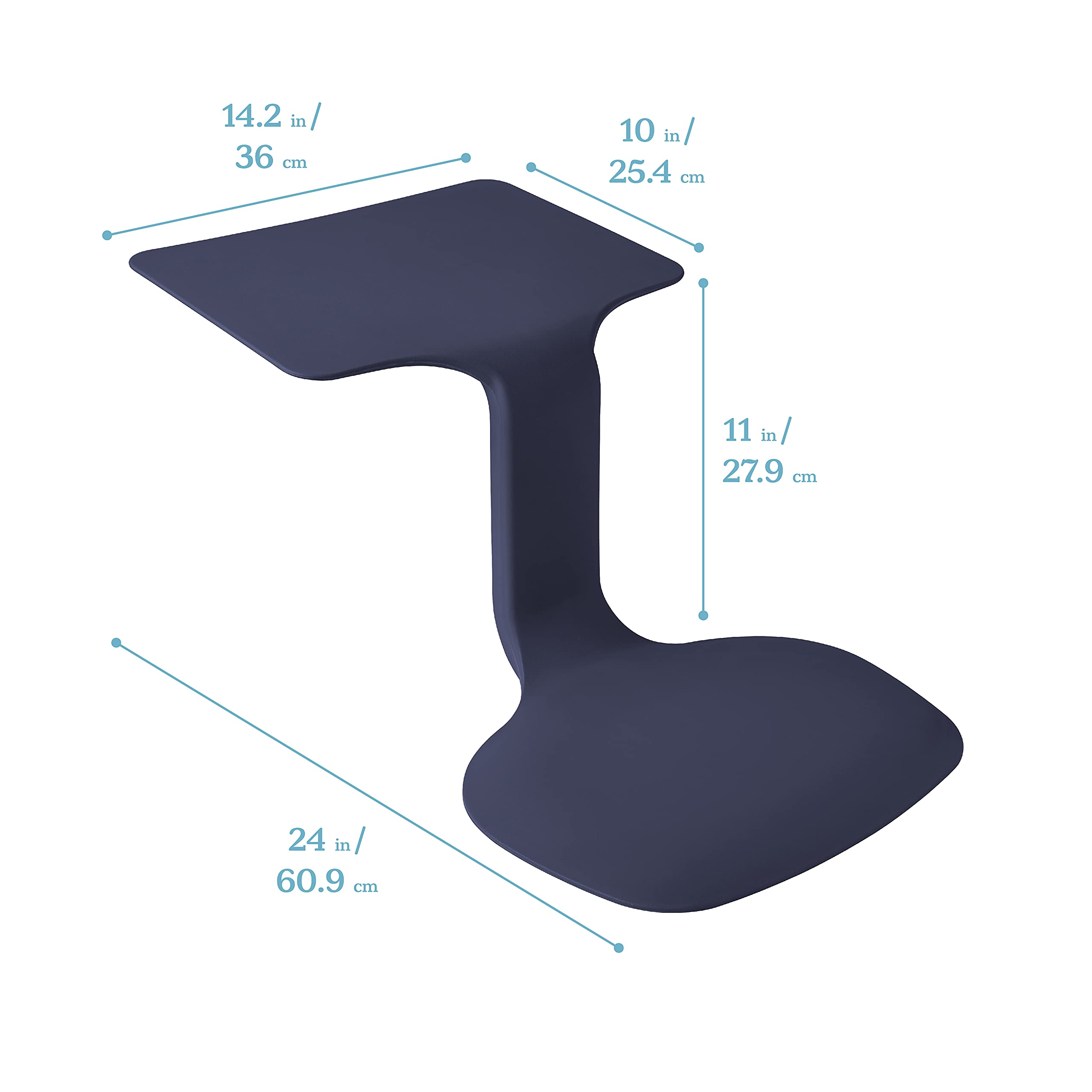 ECR4Kids The Surf Portable Lap Desk - Adjustable & Lightweight for Kids & Adults - Navy Blue - Perfect for Home, School, Office & Travel Use