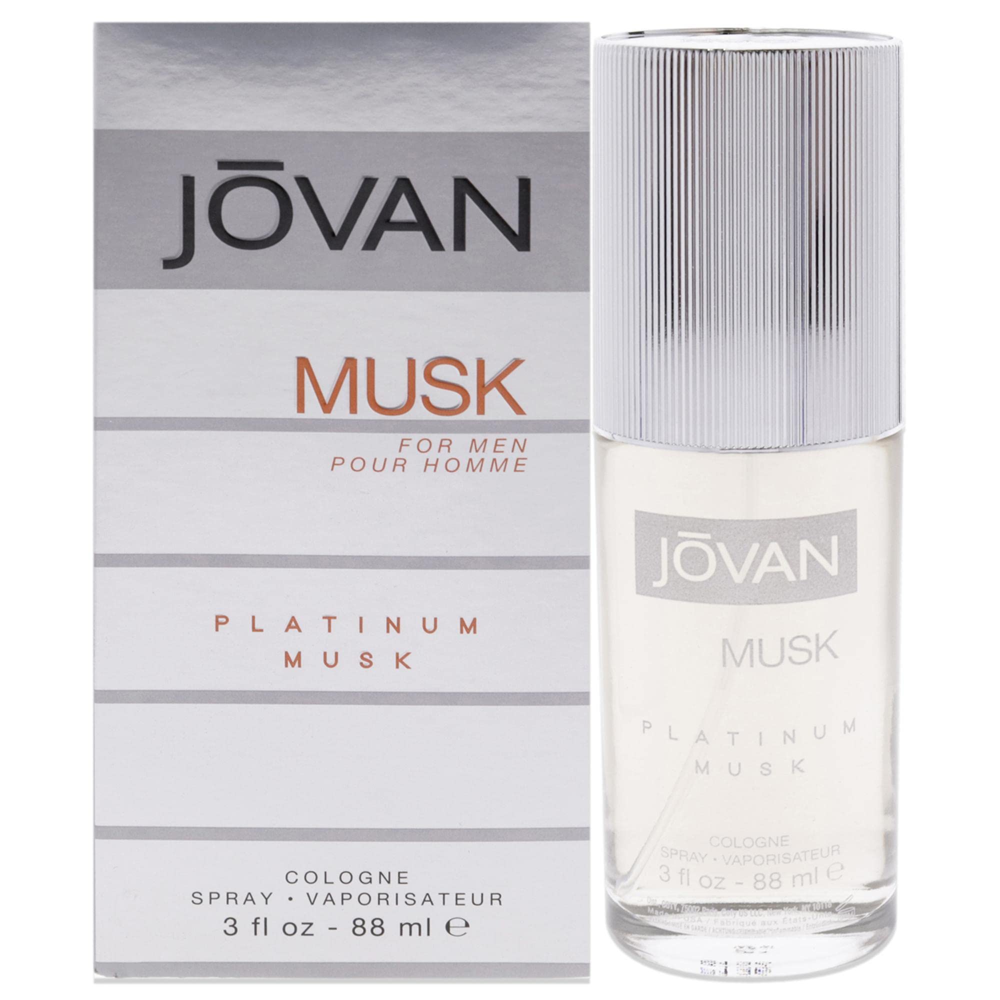 Jovan Platinum Musk Cologne for Men - 3 oz EDC Spray | Fresh & Masculine Scent | Perfect for Daily Wear, Work & Special Occasions