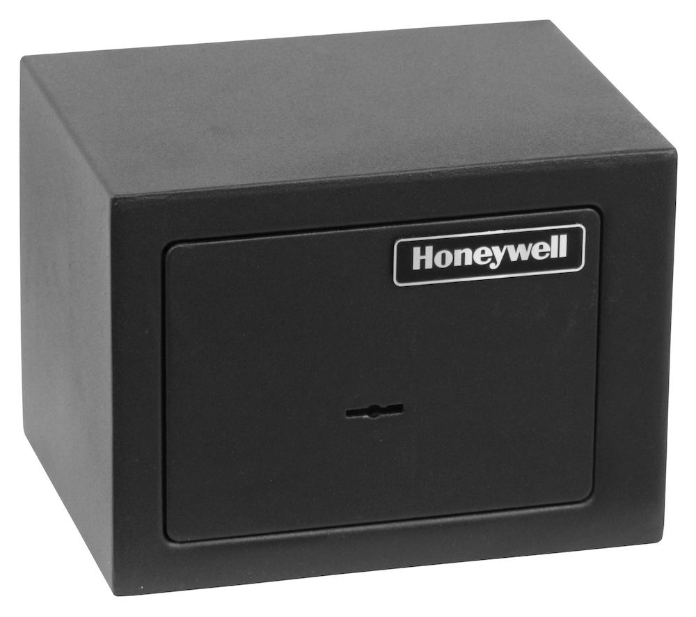 Honeywell 5002 Compact Steel Security Safe Box with Key Lock - Perfect for Home, Office & Travel Use to Protect Valuables