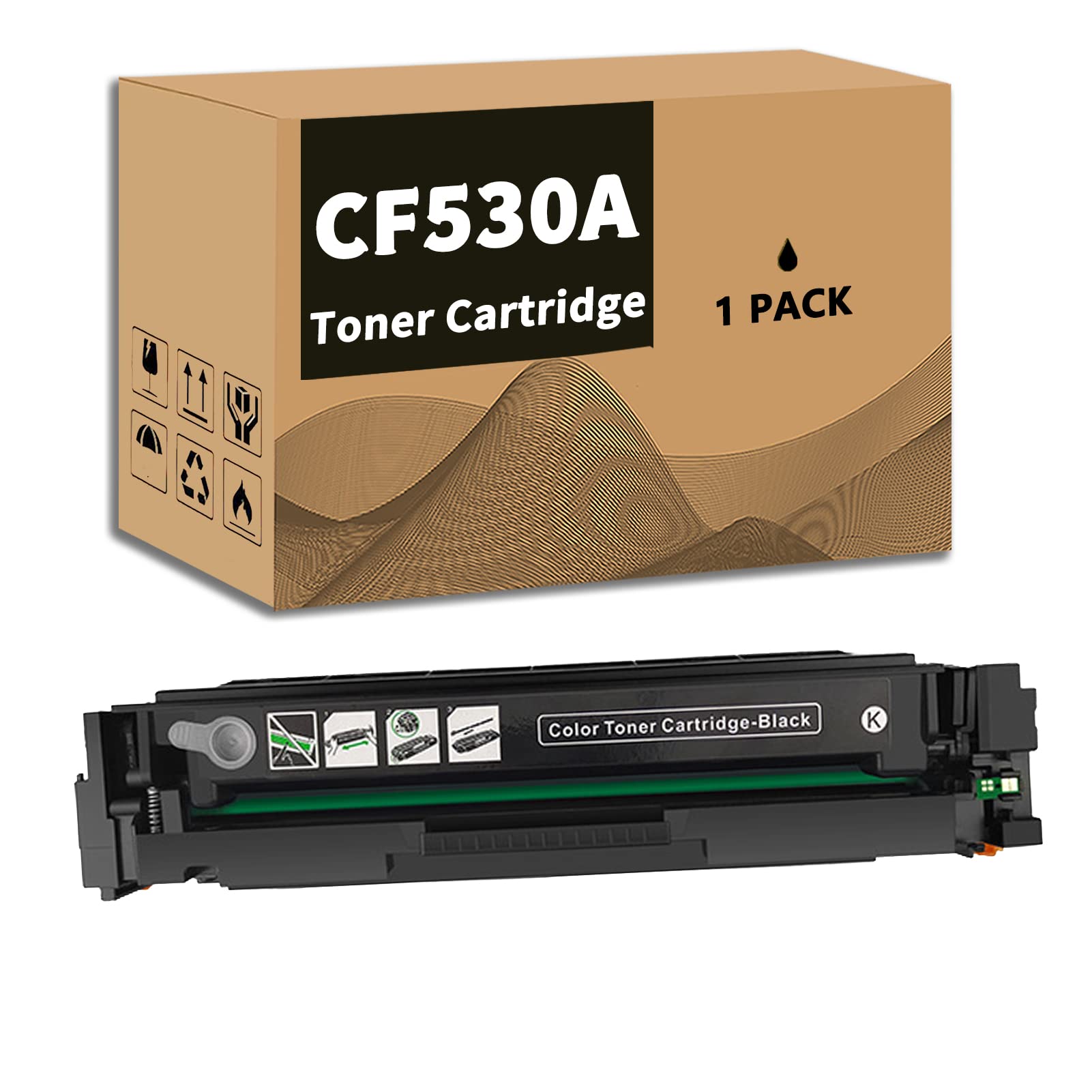 HP CF530A Compatible Toner Cartridge - Replacement for LaserJet Pro M154nw M154a M180nw M180n M181fw Printers - High-Quality Black Ink for Home & Office Printing