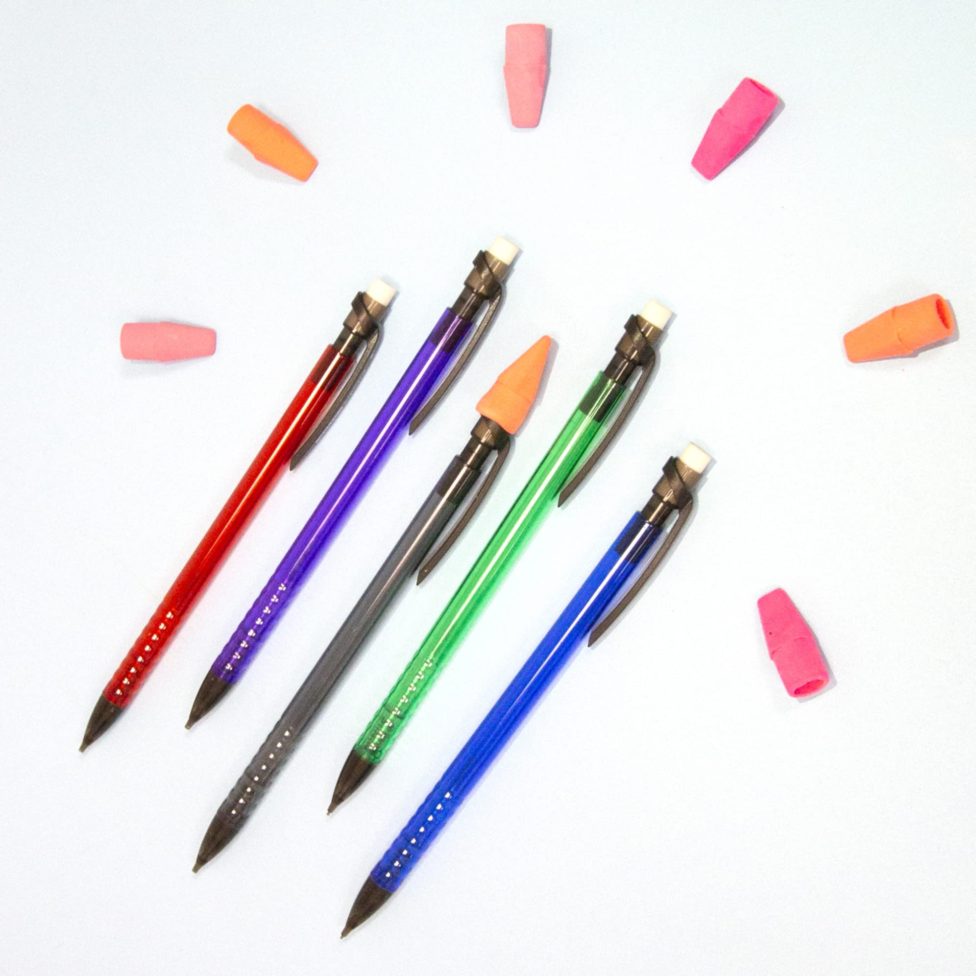 BAZIC 0.7mm Mechanical Pencils for Writing, Drawing & Sketching - 24-Pack with Smooth Lead & Latex-Free Eraser - Perfect for School, Office, Art Projects & Technical Drafting