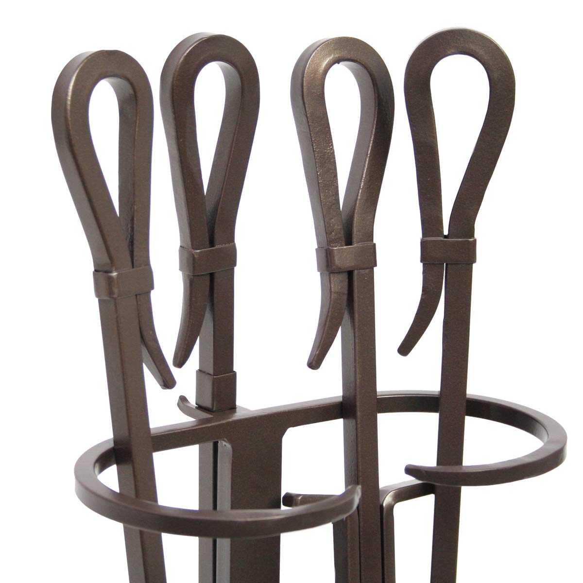 Pilgrim Home & Hearth 18047 Iron Gate Fireplace Tool Set - Heavy Duty Fireplace Accessories with Stand, Poker, Shovel & Brush - Perfect for Indoor & Outdoor Fire Pits, Wood Stoves & Fireplace Maintenance