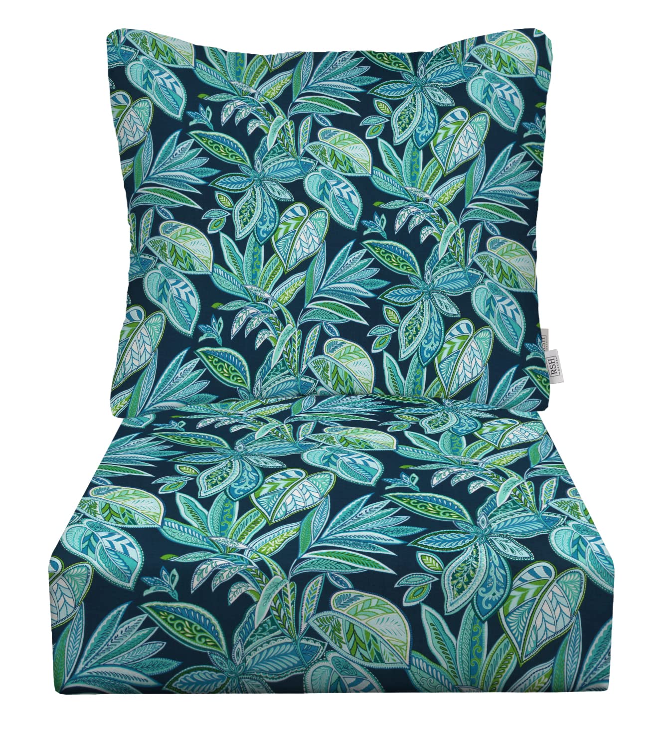 RSH DECOR: 23” x 24” Deep Seating Cushion Set with Pillow Back - All-Weather Spun Fabric, Waterproof & Fade-Resistant Outdoor Chair Cushions for Patio Furniture - Perfect for Poolside Lounging, Backyard Relaxation & Coastal Living (Crestwood Marine)
