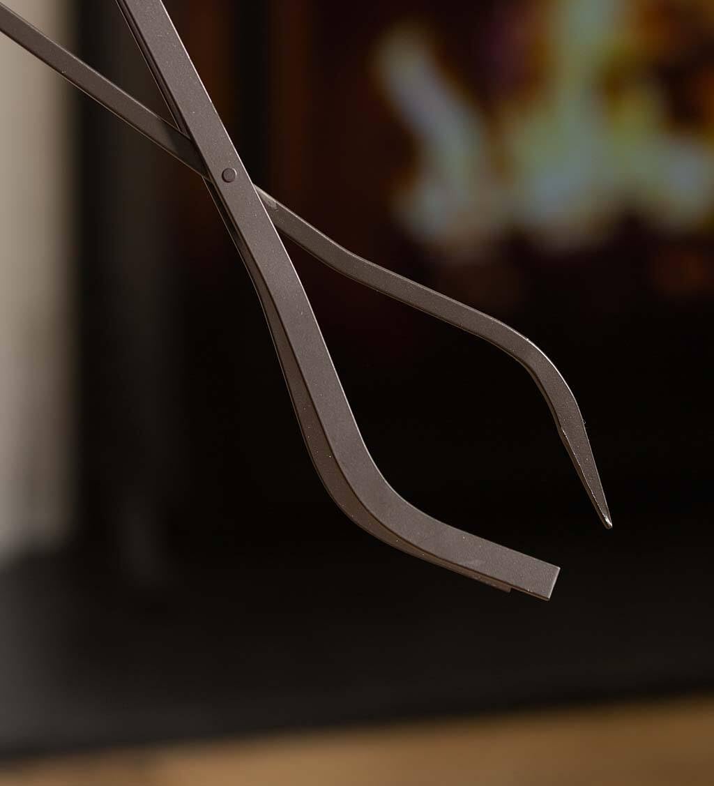 Hand-Forged Bronze Fireplace Tool Set by Plow & Hearth - 13