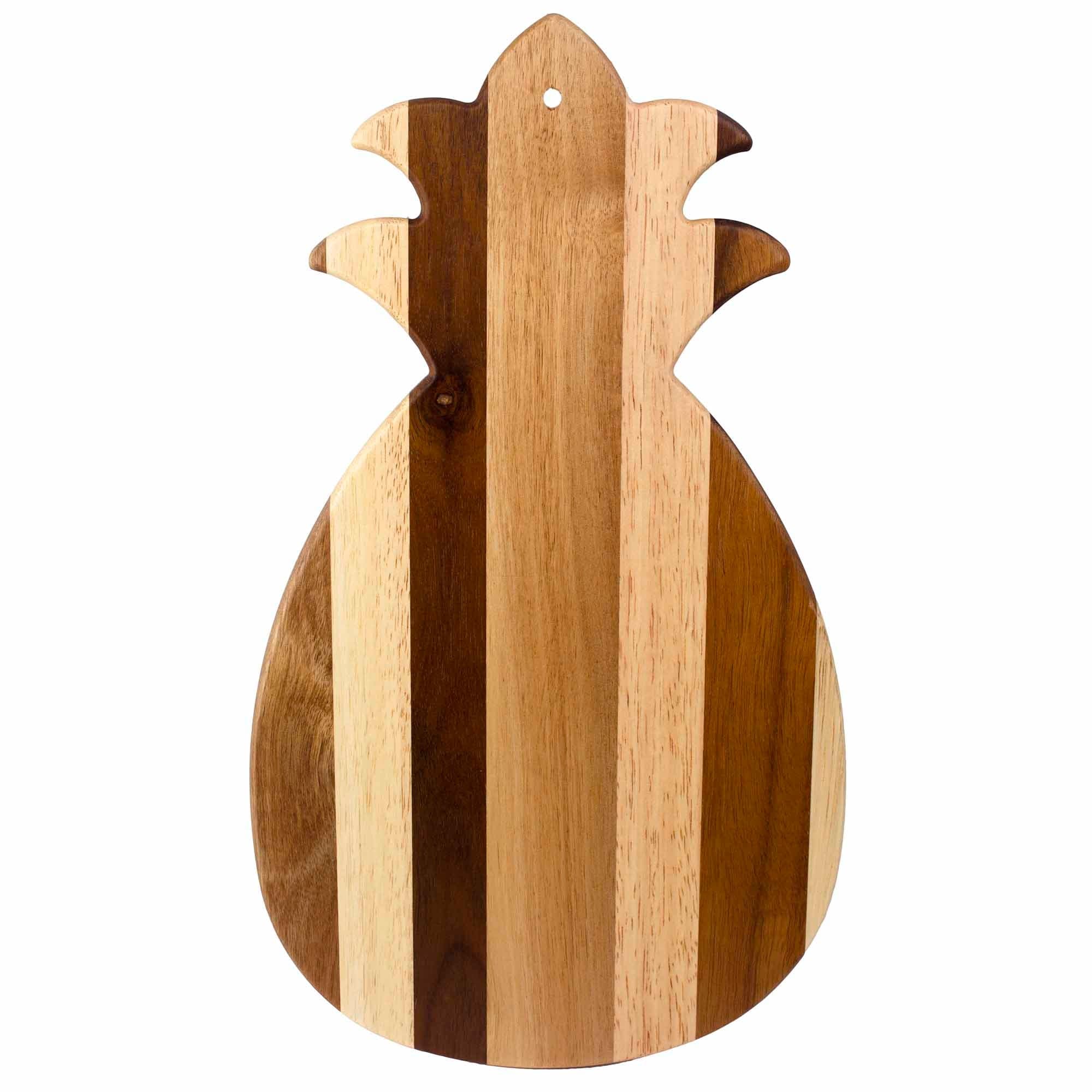 Rock & Branch® Shiplap Series Pineapple Shaped Wooden Cutting Board - Perfect for Kitchen Prep, Charcuterie Boards & Tropical Party Serving