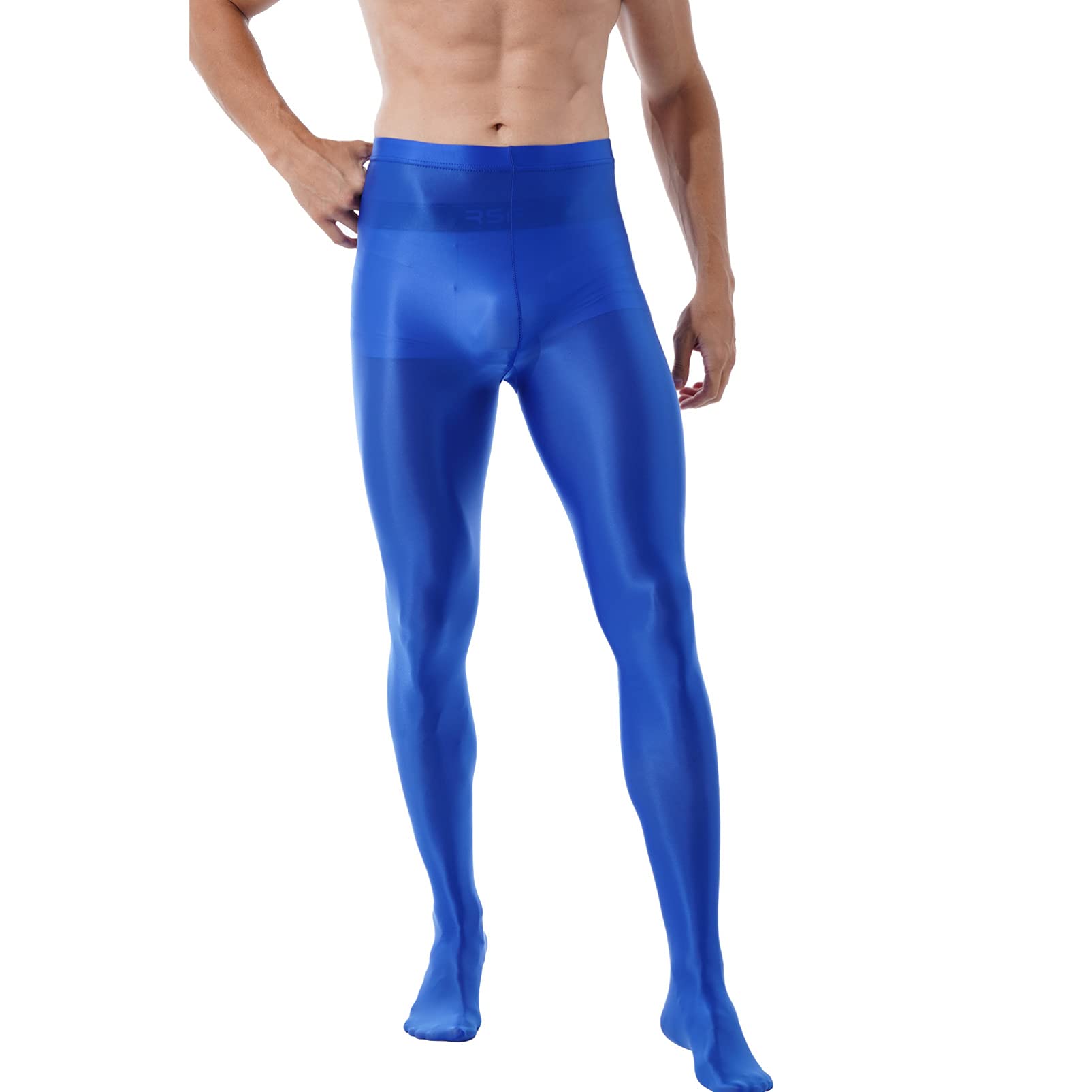 Men's Glossy Silk Ice Socks - Breathable Stockings & Footed Tight Leggings for Yoga, Workout & Dance - Comfortable Pantyhose for Sports & Daily Wear
