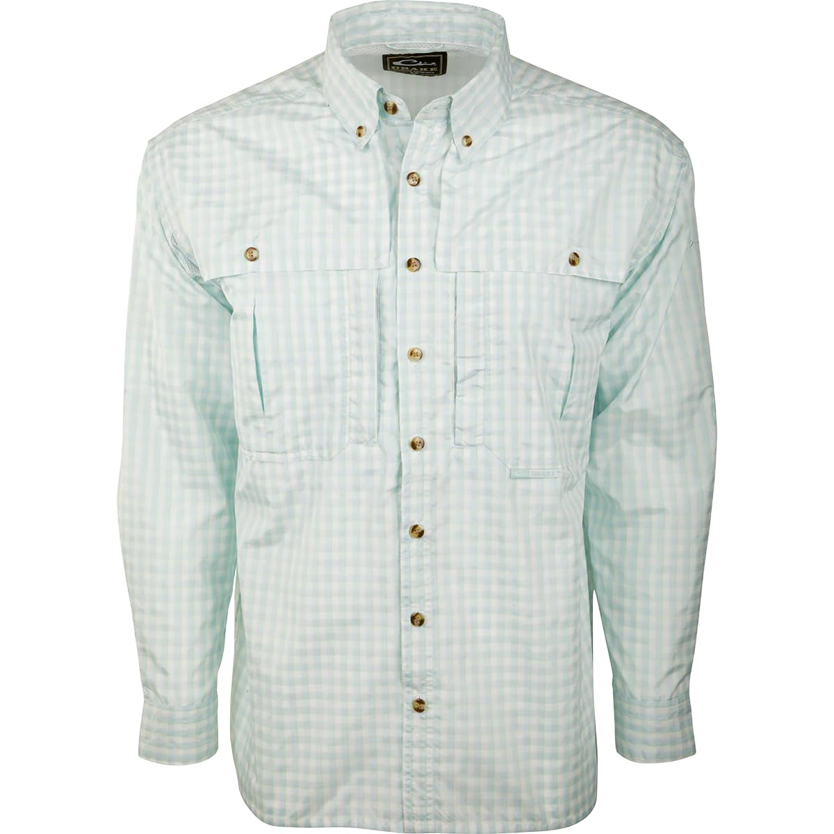 Drake Waterfowl Featherlite Plaid Wingshooter's Long Sleeve Shirt - Gray Plaid Hunting Shirt for Men - XLarge Size - Comfortable & Durable for Waterfowl Hunting & Outdoor Adventures