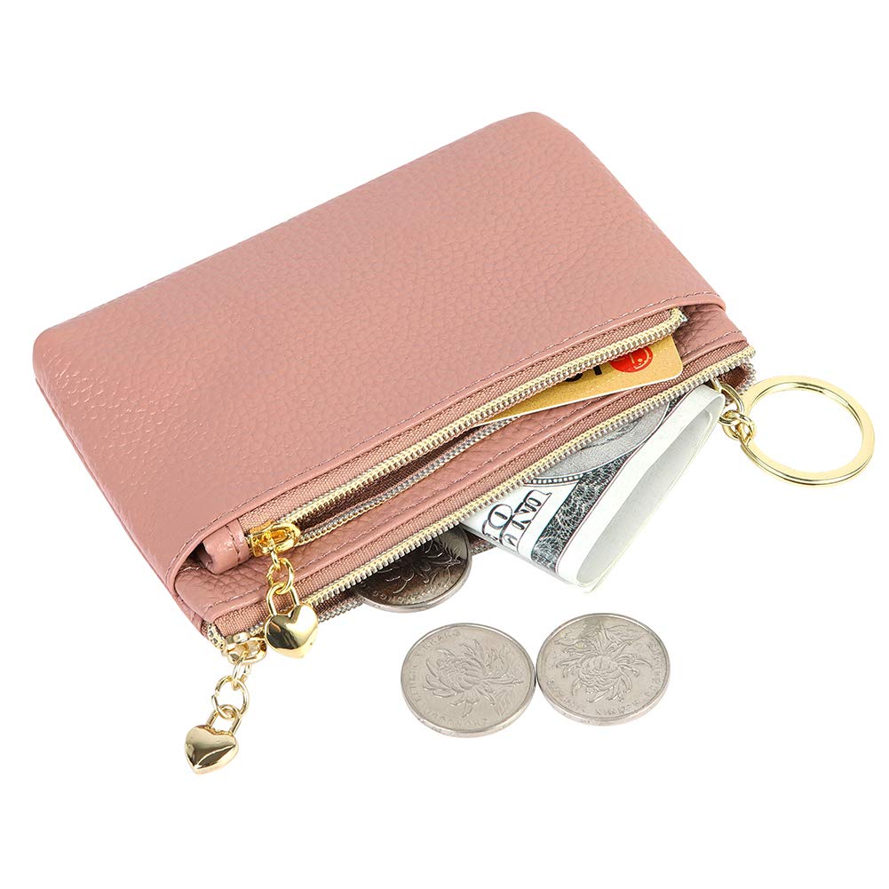 Genuine Leather Coin Purse for Women - Small Zippered Wallet with Pocket for Change & Cash | Perfect for Everyday Use, Travel & Gift Giving