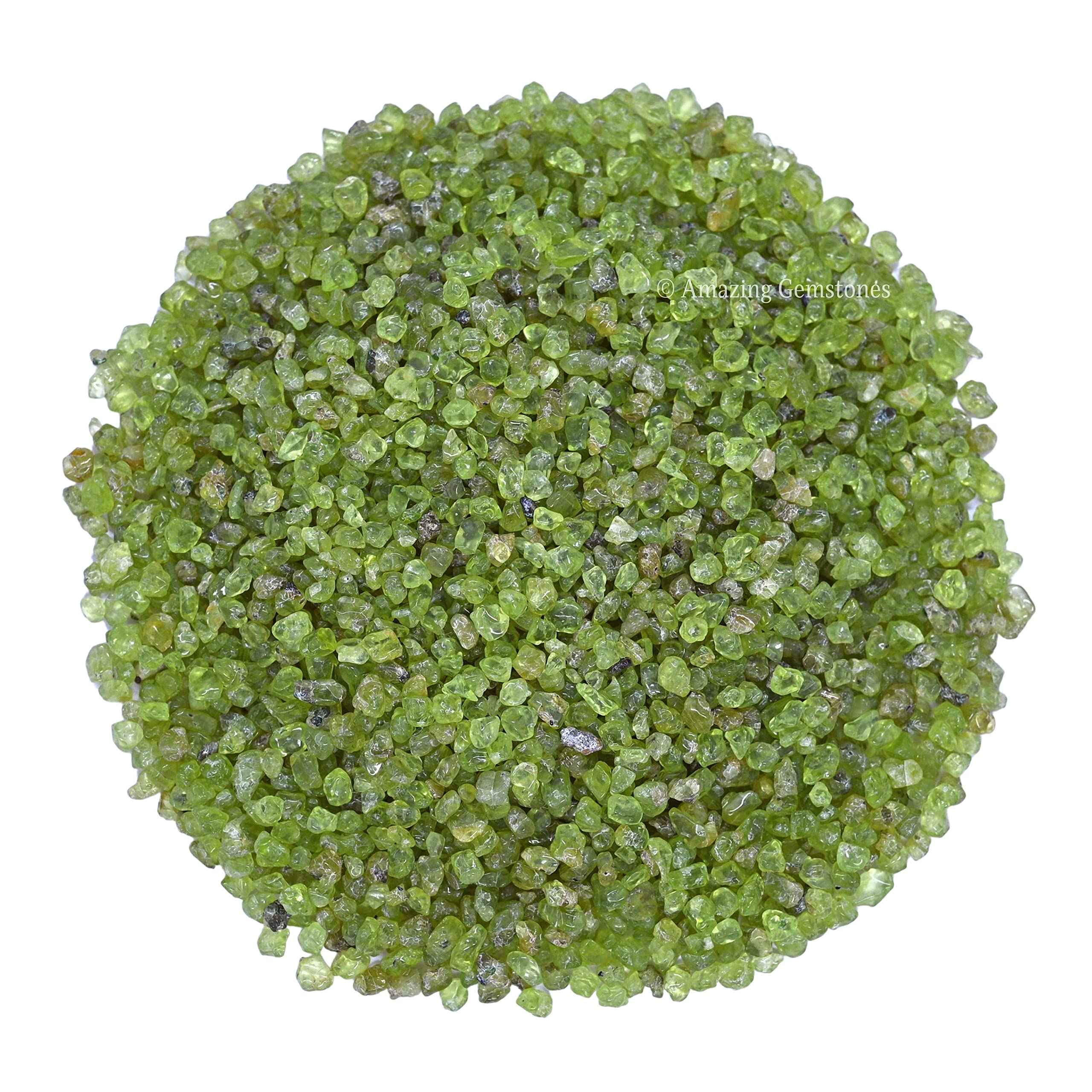 Natural AAA Grade Peridot Crystal Chips - 1000+ Carat Bulk Aquarium Gravel for Fish Tanks, Small Tumbled Stone Decorations | Perfect for Home Aquascaping, Zen Gardens & Crystal Healing