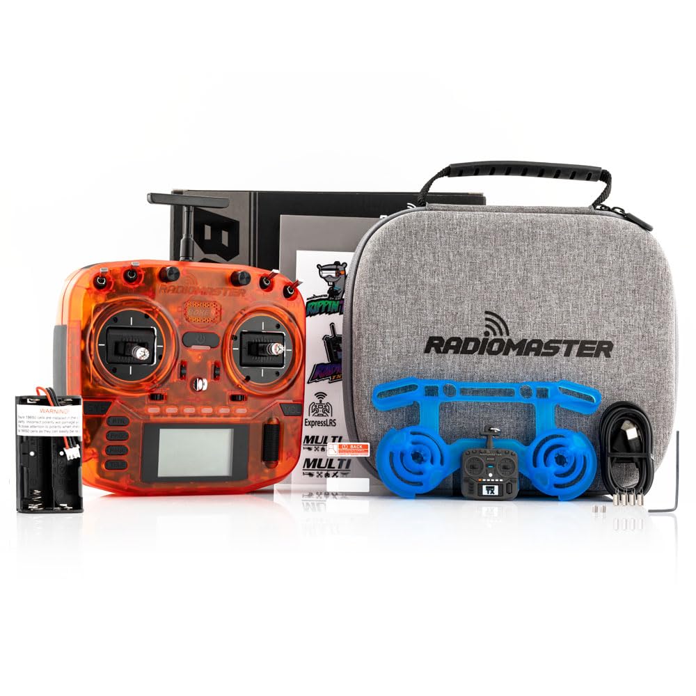 RadioMaster Boxer 2.4GHz 16CH Hall Gimbals Radio Controller with Carrying Case - Mode 2 (Orange, ELRS) for RC Drones, Cars, and Airplanes - Perfect for FPV Racing and Aerial Photography