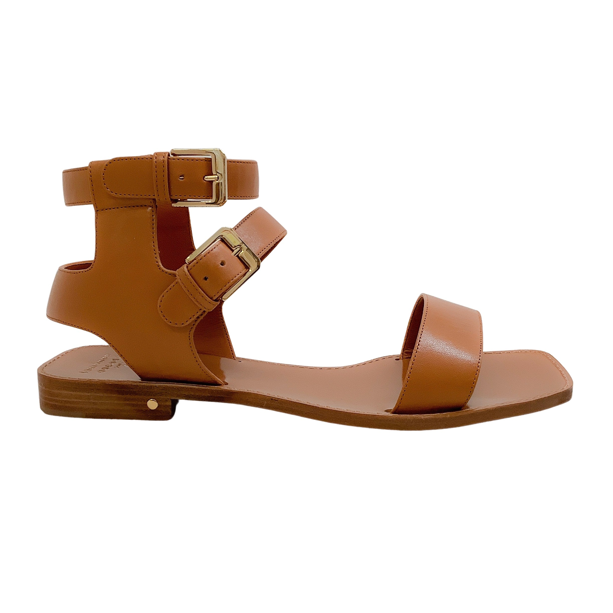 Laurence Dacade Brown Danny Flat Ankle Strap Sandals for Women - Comfortable Summer Casual Shoes for Beach, Wedding & Outdoor Activities