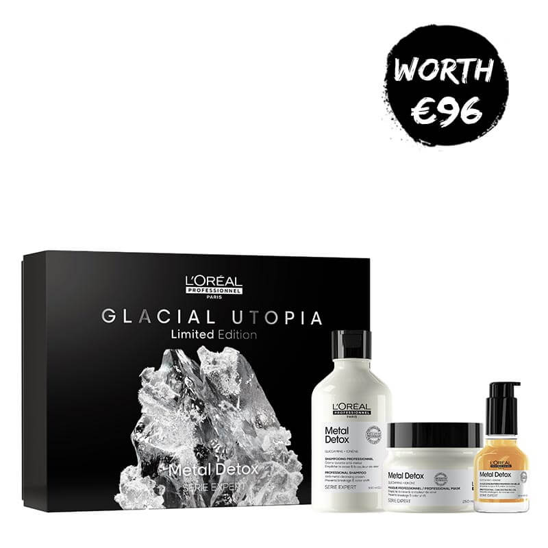 L'Oréal Professionnel Metal Detox Trio Gift Set - Professional Hair Care for Color-Treated & Chemically Processed Hair - Perfect for Salon Use & Home Hair Treatments