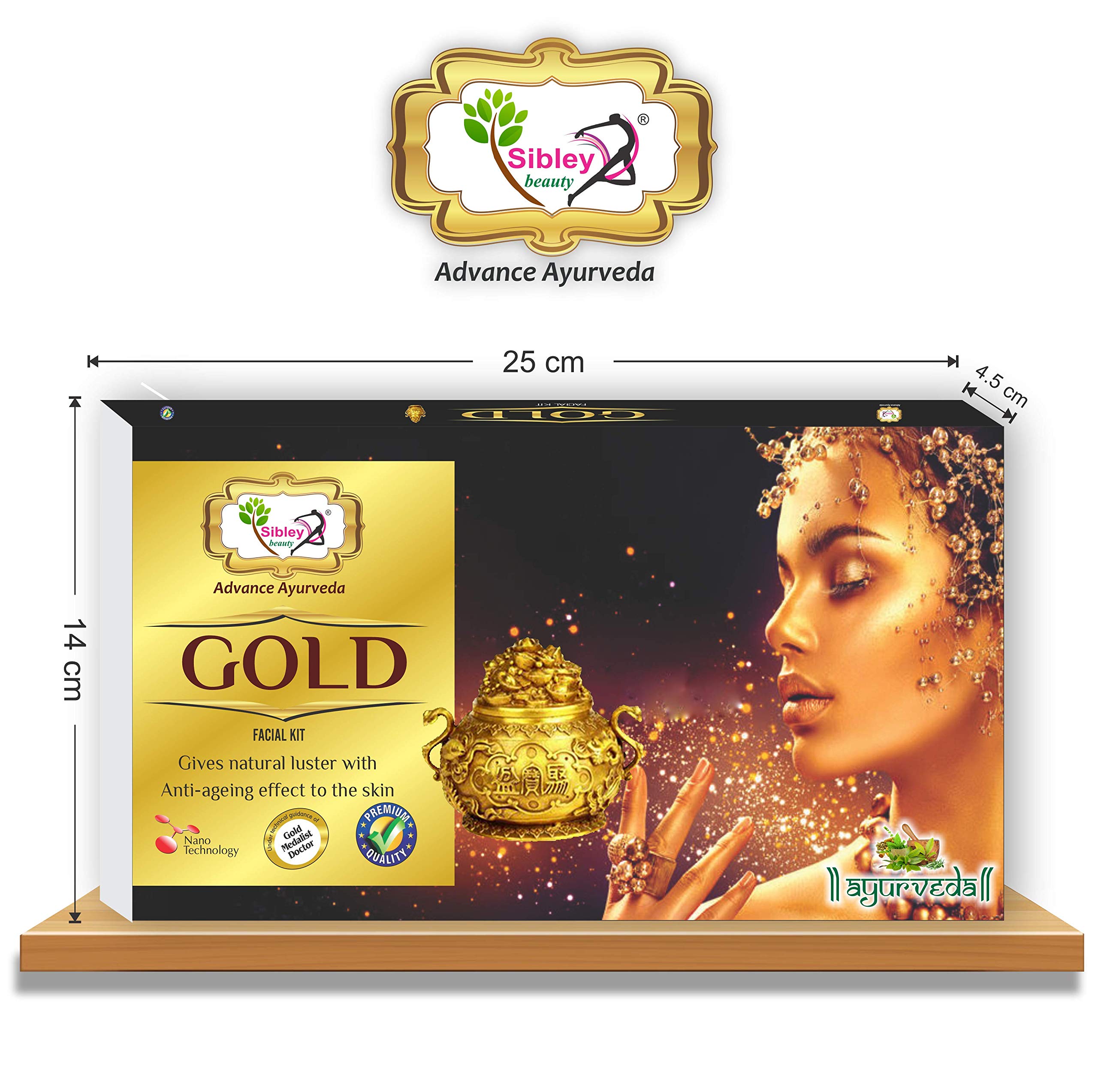 Sibley Beauty Gold Facial Kit with Papaya Face Wash & Haldi Chandan Cream - 155gm Gold Facial + 10ml Serum, 100ml Face Wash, 50gm Cream - For Men & Women, All Skin Types - Perfect for Glowing Skin & Daily Skincare Routine