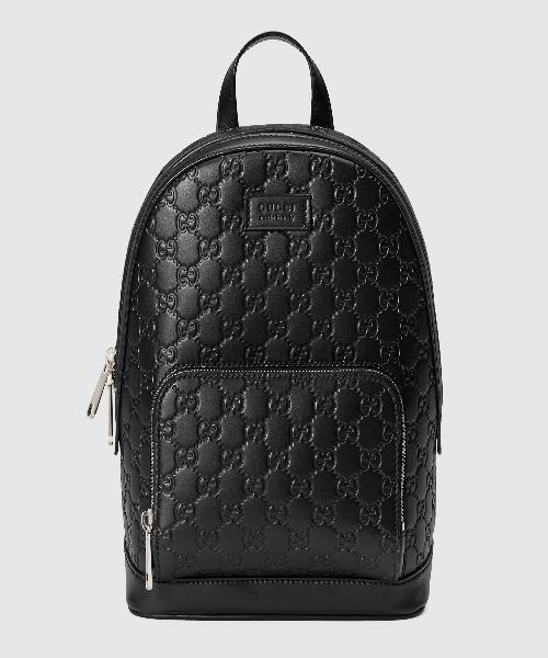 Gucci Signature Leather Backpack for Women & Men - Luxury Black Leather Backpack with Adjustable Straps - Perfect for Travel, Work & School