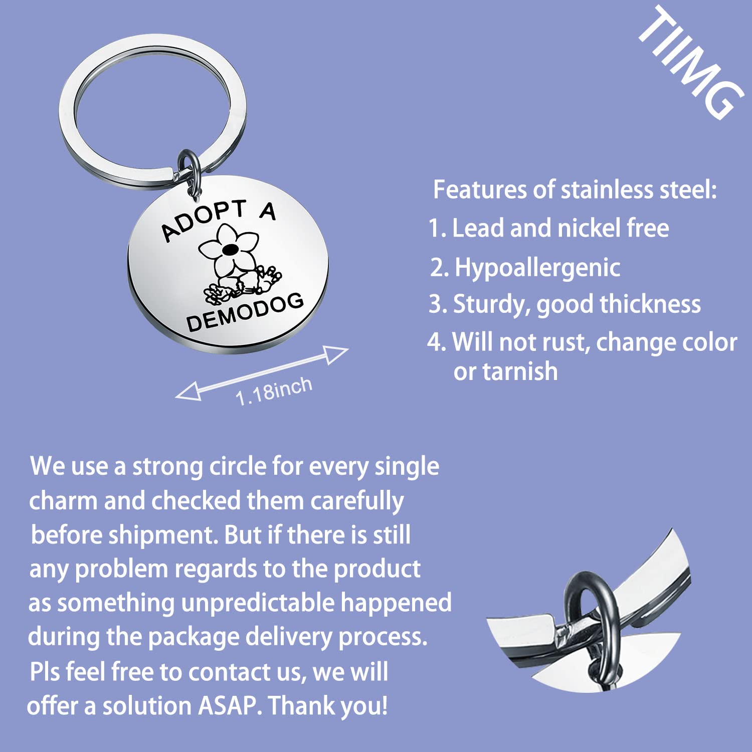 Adopt A Demodog Keychain - Stranger Things TV Show Inspired Pet Lover Gift - Perfect for Dog Adoption, Birthday & Christmas Presents - Great for Backpacks, Keyrings & Fan Collections