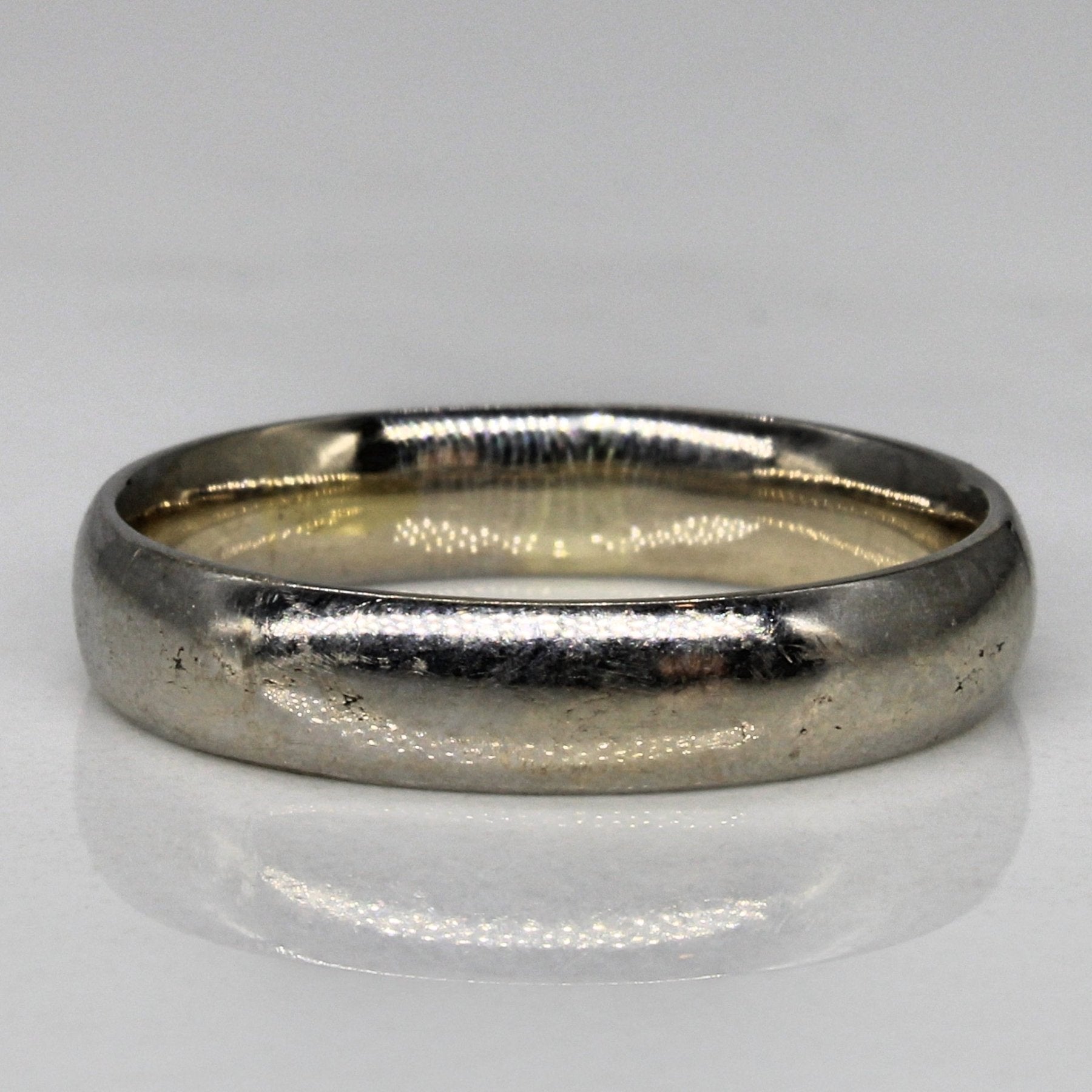 10K White Gold Wedding Band Ring for Women - Size 8.5 - Elegant Comfort Fit Bridal Jewelry for Engagement, Anniversary & Everyday Wear