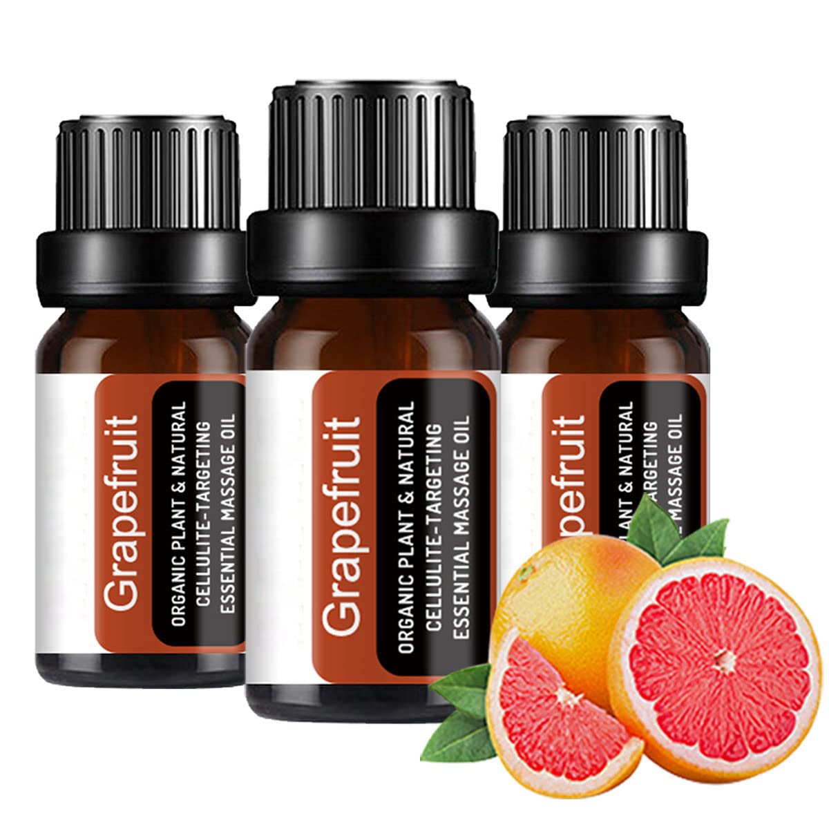 Grapefruit Anti-Cellulite Massage Oil - Firming & Moisturizing Body Oil for Skin Tightening, Cellulite Reduction & Hydration (3 Pack) | Perfect for Post-Workout Recovery & Spa-Like Home Massage