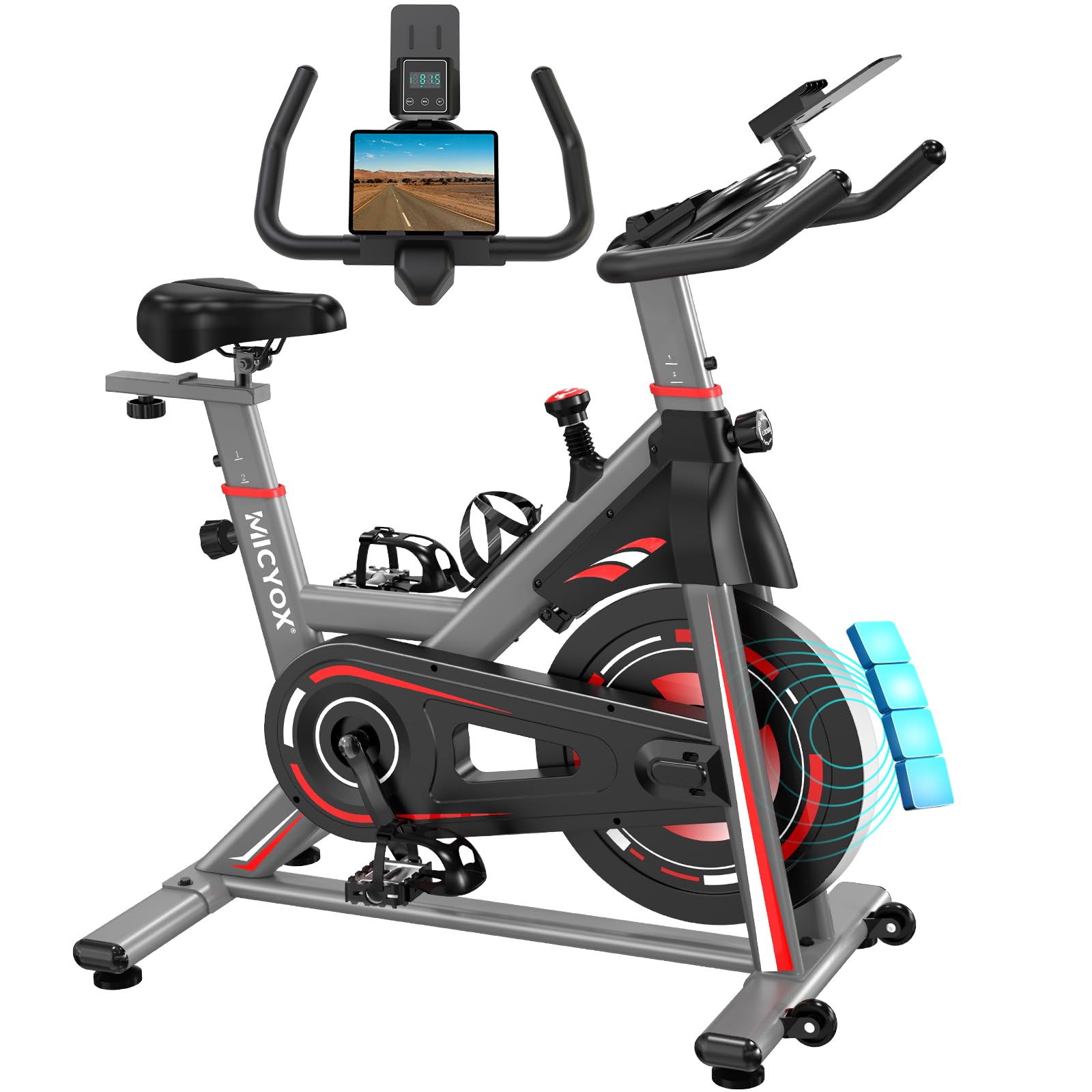 Micyox TH-X3 Magnetic Exercise Bike for Home - Adjustable Resistance, Multifunction Monitor, Phone Holder - Professional Cardio Training Equipment for Indoor Cycling & Fitness Workouts