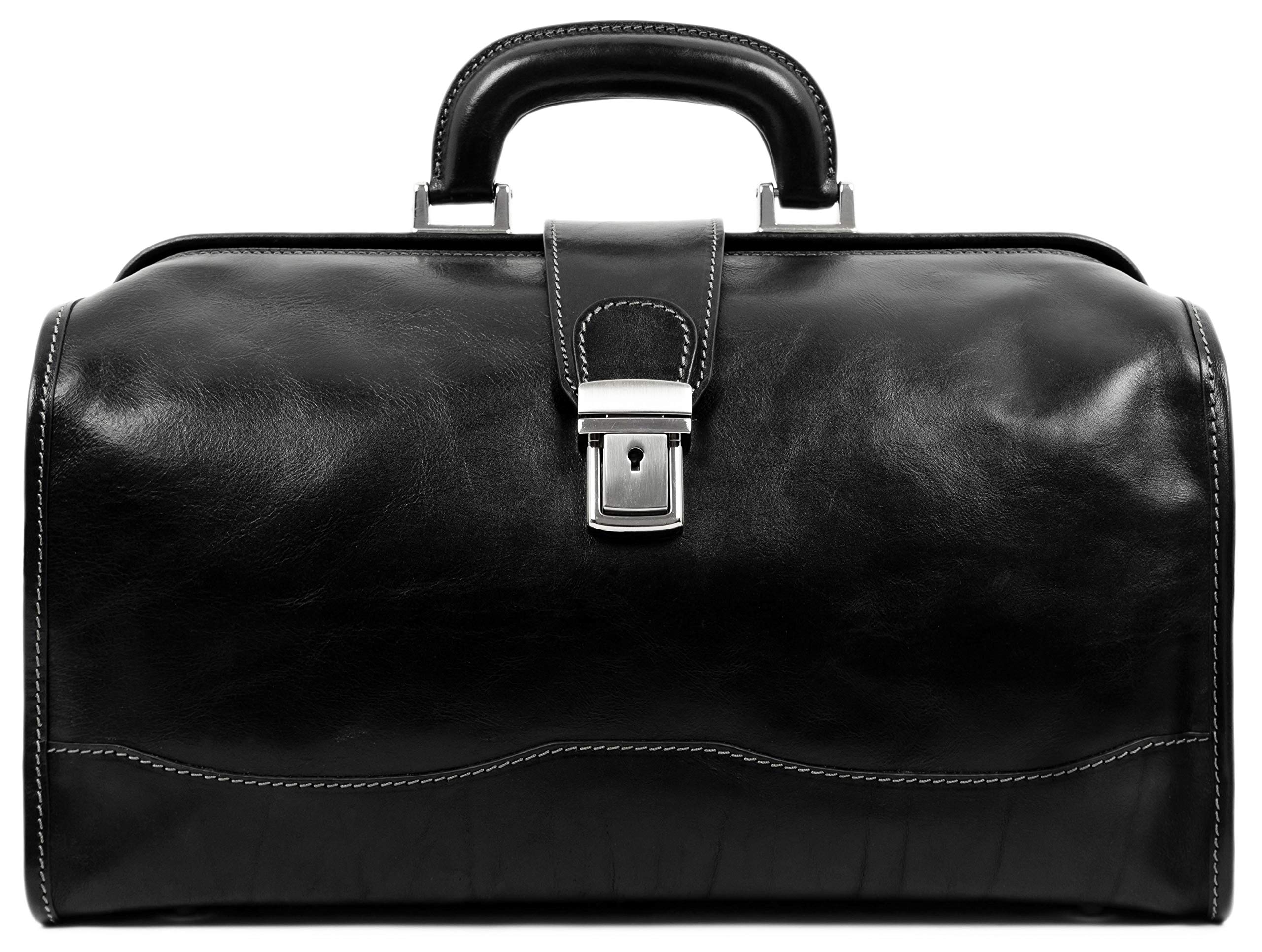 Vintage Leather Doctor Bag - Unisex Medical Satchel with Time-Resistant Finish in Classic Brown | Perfect for Doctors, Nurses, Students & Vintage Style Enthusiasts