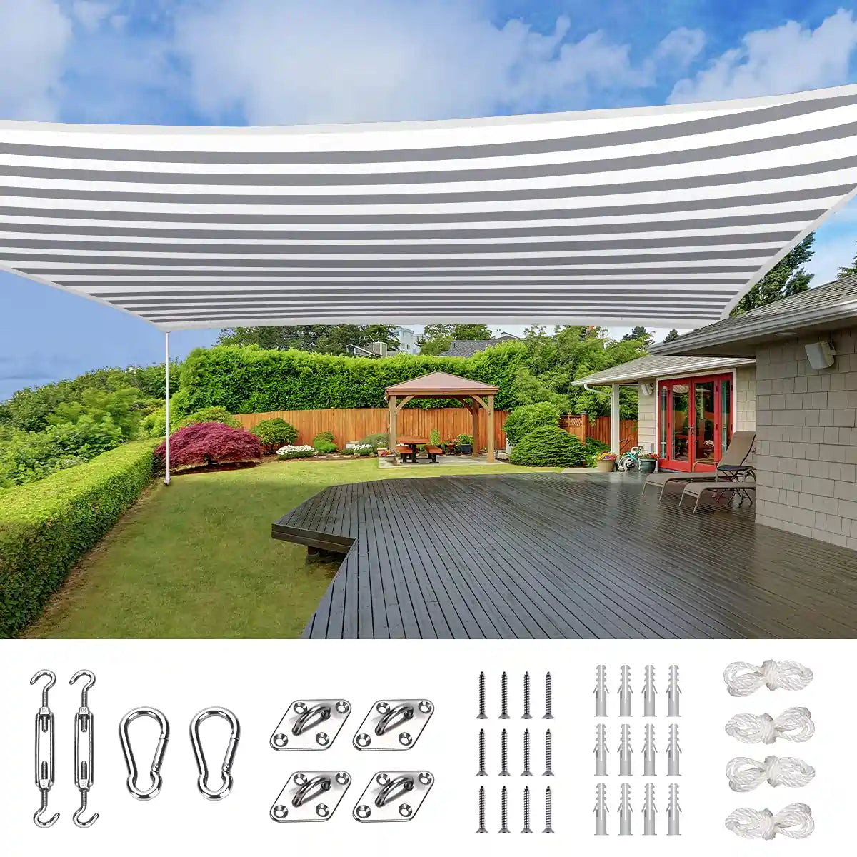 26' x 20' Rectangle Sun Shade Sail - UV Protection Outdoor Canopy for Patio, Garden, Pool & Backyard - Waterproof & Durable Shade Cloth for Sun Shelter