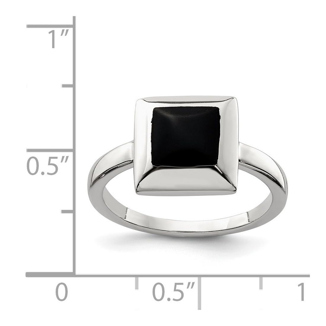 925 Sterling Silver Polished Simulated Onyx Ring for Women - Elegant Black Gemstone Jewelry for Everyday Wear, Parties & Special Occasions