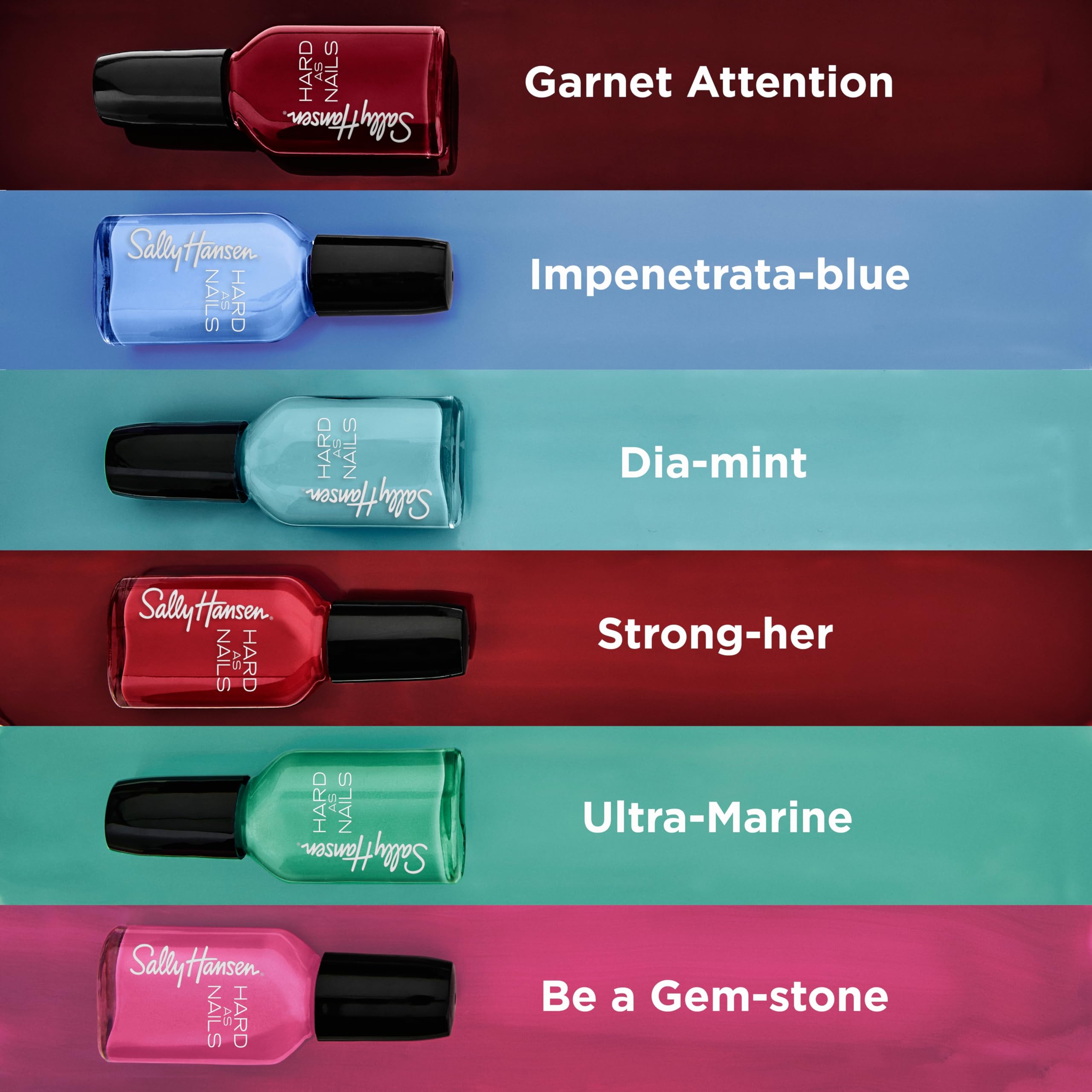 Sally Hansen Hard as Nails Nail Polish - Sturdy Sapphire Blue (0.45 fl oz) - Strengthening & Long-Lasting Formula for Healthy Nails - Perfect for Manicures, Pedicures & Everyday Wear