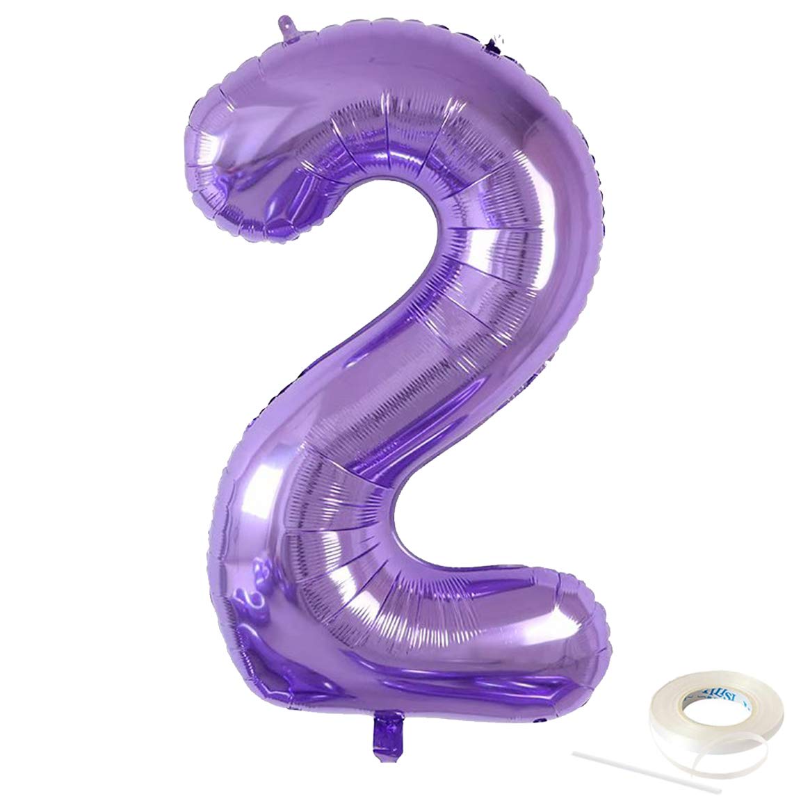 40 Inch Purple Jumbo Digital 2 Number Balloons - Giant Foil Mylar Balloons for Birthday Parties, Weddings, Bridal Showers, Engagement Photos & Anniversaries - Perfect for Party Decorations, Photo Backdrops & Celebration Events (Purple 2)