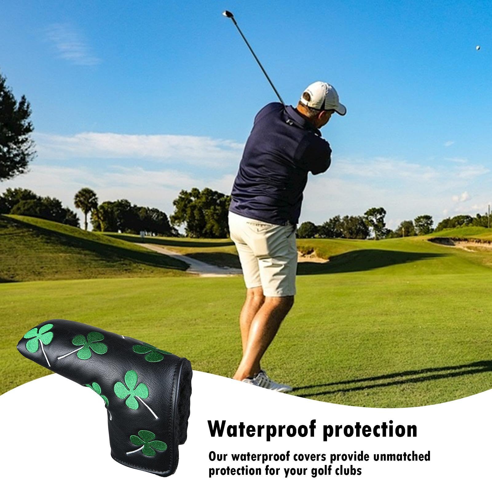 Premium PU Leather Golf Putter Cover - Durable Driver Headcover for Men & Women | Golf Club Head Protector | Perfect for Course Play & Club Storage