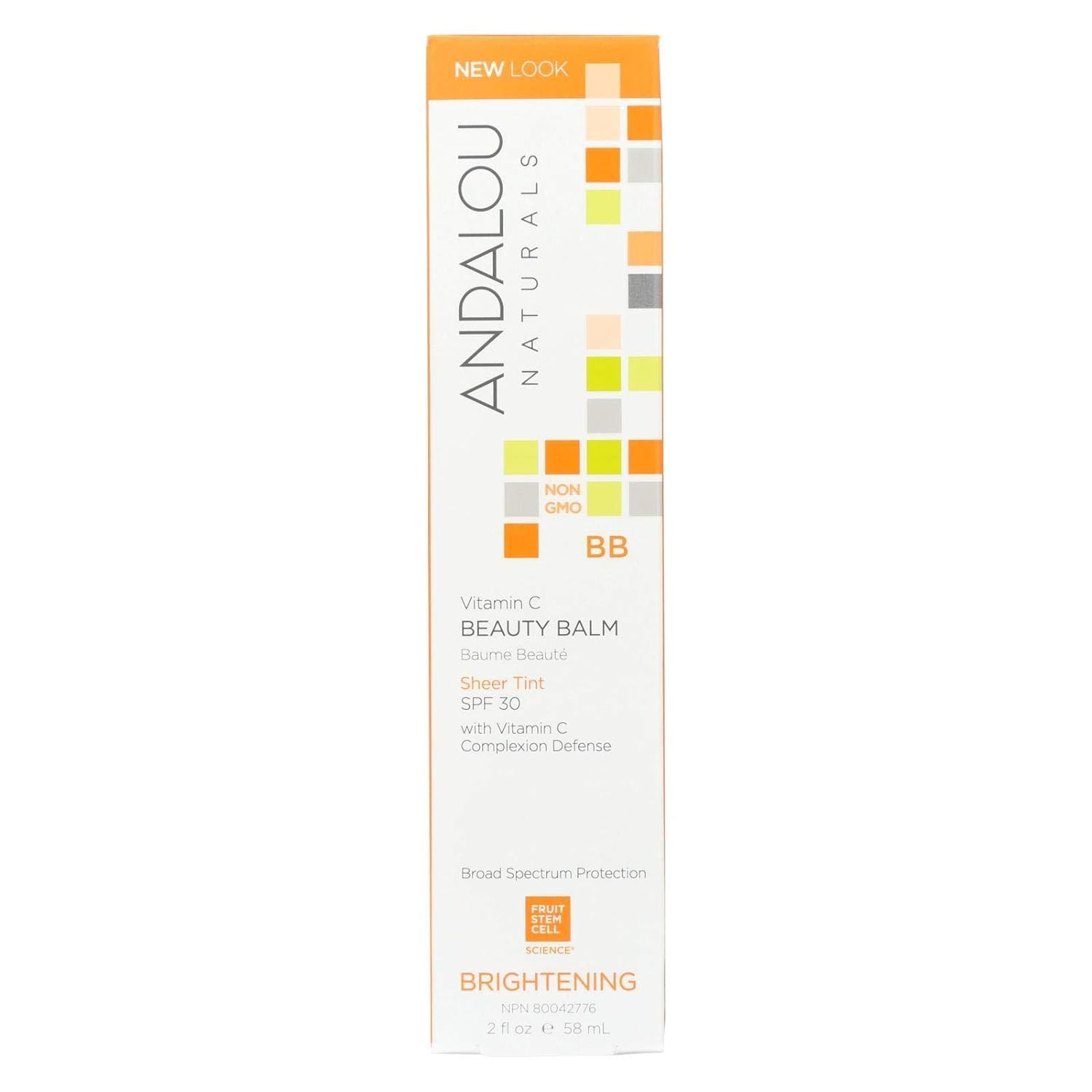 Andalou Naturals BB Cream with SPF 30 - 2oz Sheer Tinted Moisturizer, Natural Skincare for Daily Sun Protection & Even Skin Tone | Perfect for Work, Travel & Everyday Wear