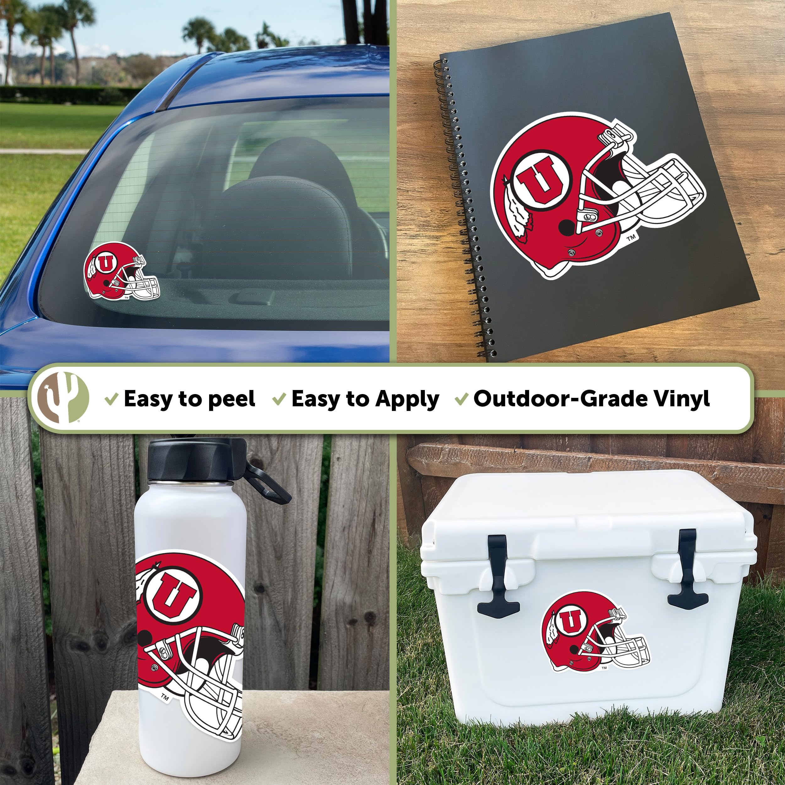 University of Utah Utes Desert Cactus Vinyl Decal Sticker - Waterproof for Laptop, Water Bottle, Car & Scrapbook - Perfect for College Fans, Dorm Decor & School Spirit Accessories