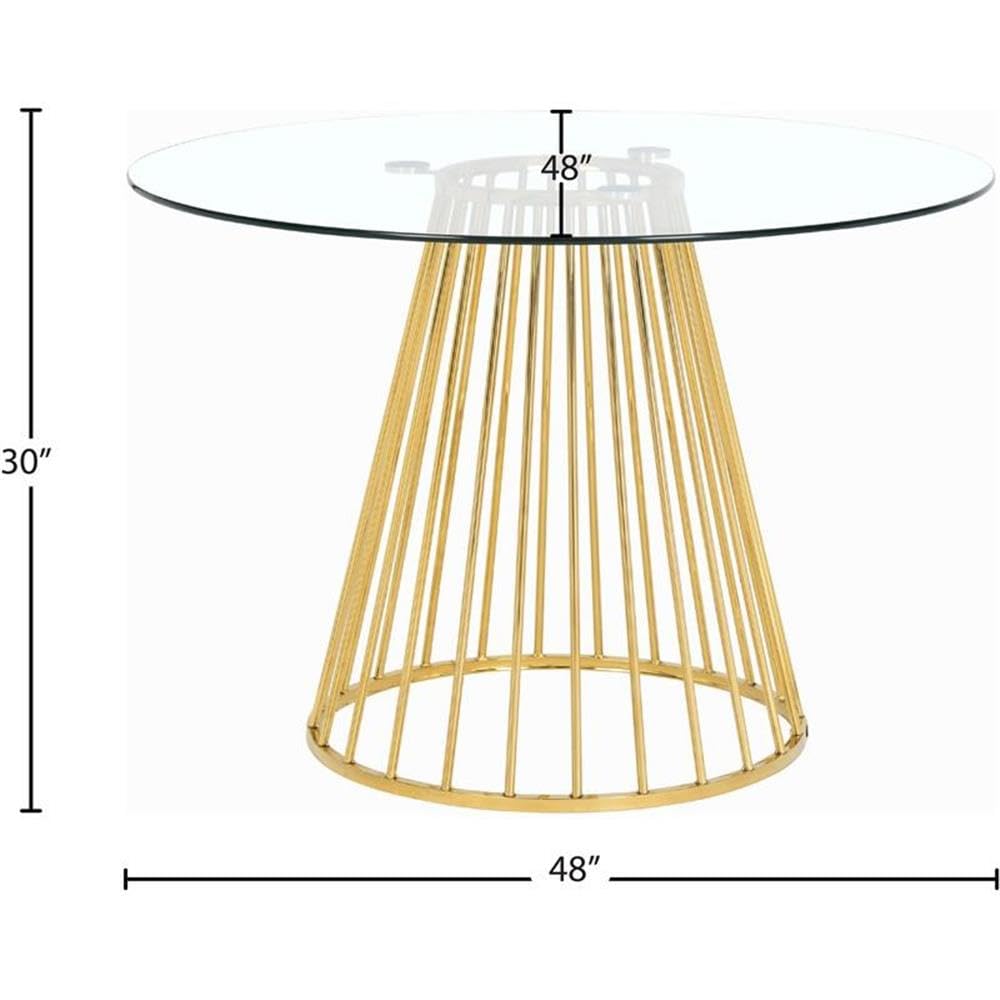Modern Gold Glass Dining Table - Trent Home Contemporary Design for Kitchen, Dining Room & Small Spaces - Elegant & Durable Home Decor