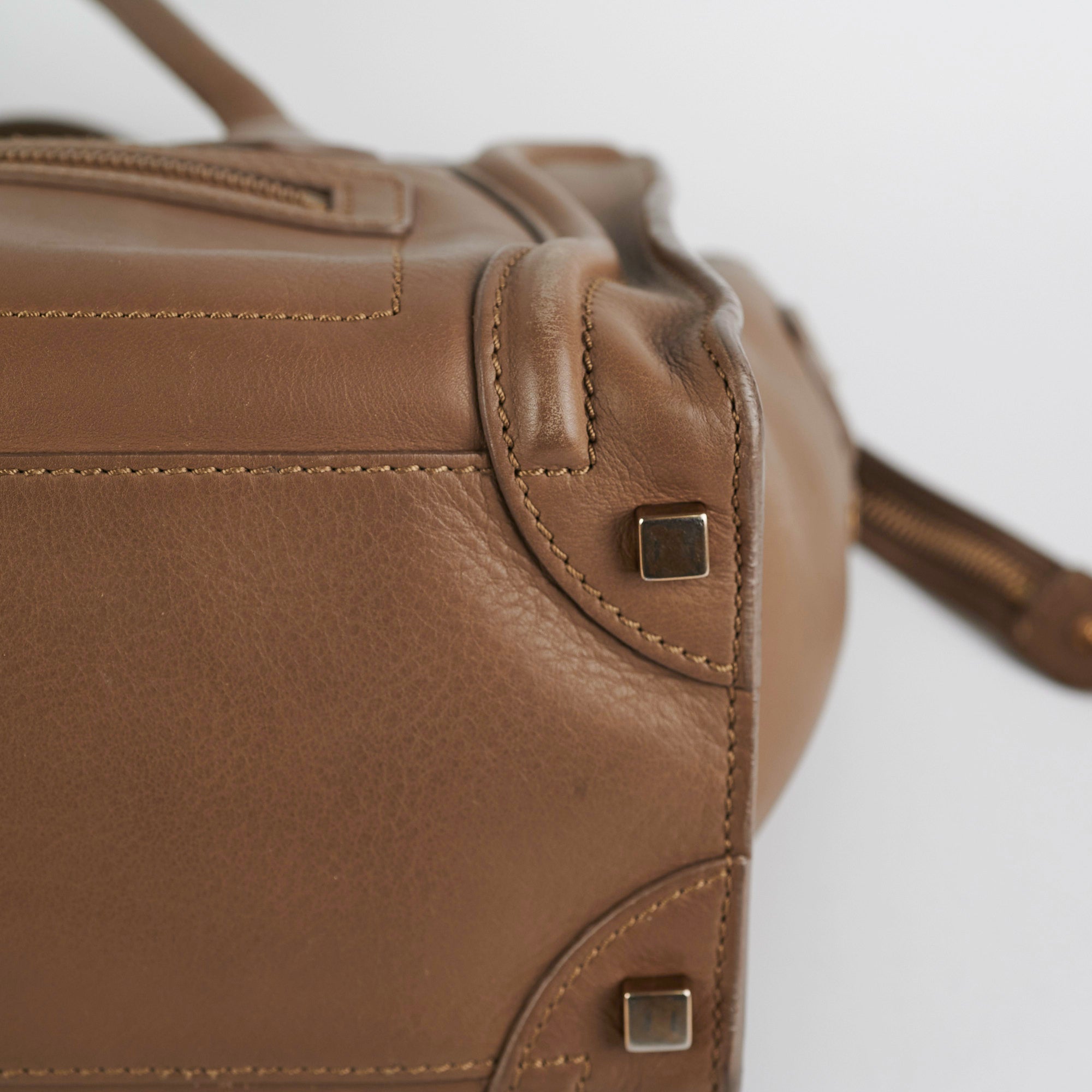 Celine Micro Luggage Taupe Tote Bag - Premium Leather Handbag for Women | Perfect for Work, Travel & Everyday Use