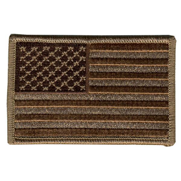 3 Inch Brown American Flag Patch - Patriotic Embroidered Iron-On Patch for Jackets, Hats & Bags | USA Military Style Decoration