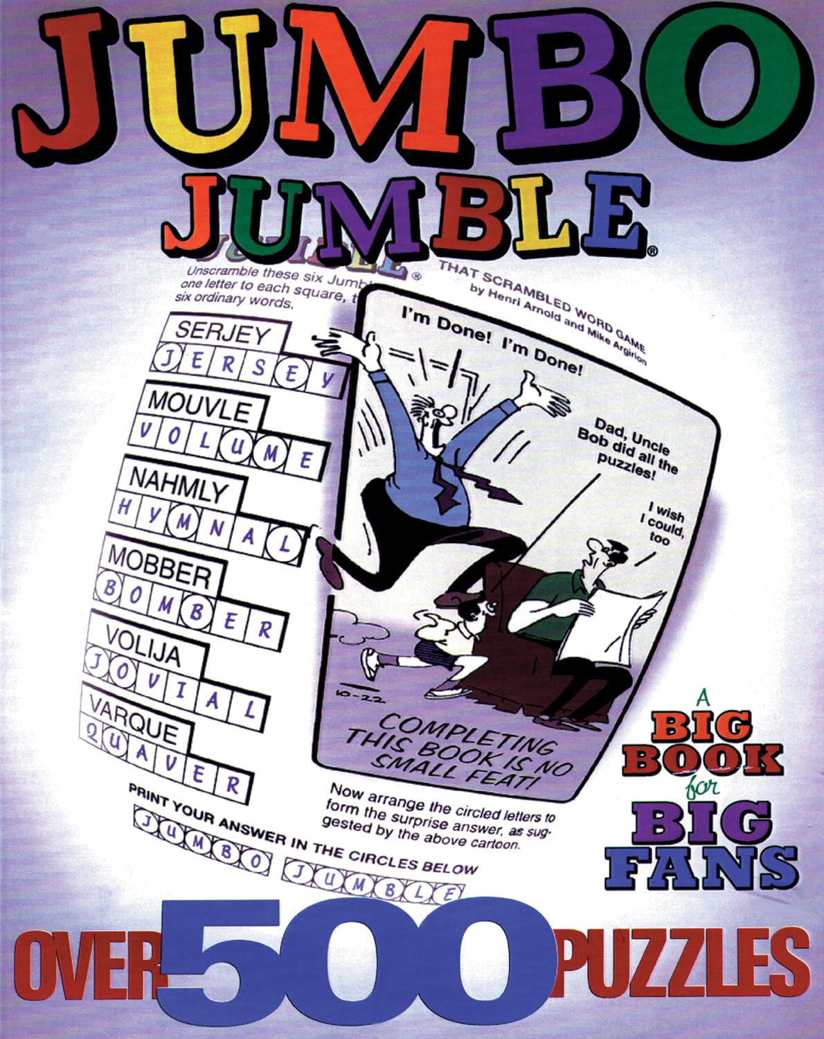 Jumbo Jumble® Big Book for Puzzle Lovers - Fun Word Search & Brain Teaser Games for Adults & Kids - Perfect for Travel, Gifts & Family Game Night