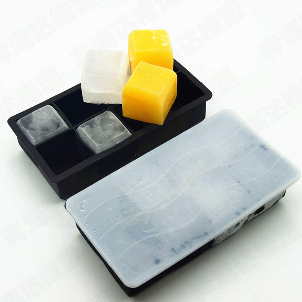 8 Grid Silicone Ice Cube Tray with Lid - Flexible Reusable Ice Maker Mold for Cocktails, Smoothies & Beverages - BPA Free Kitchen Accessories for Home & Party Use