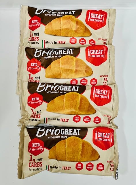 Great Low Carb Company BrioGreat Croissant-Shaped Pasta 1.7 oz (4 Pack) - Keto, Low Carb, High Protein, 1 Net Carb, 8g Protein | Perfect for Keto Diet, Weight Loss & Healthy Meal Prep