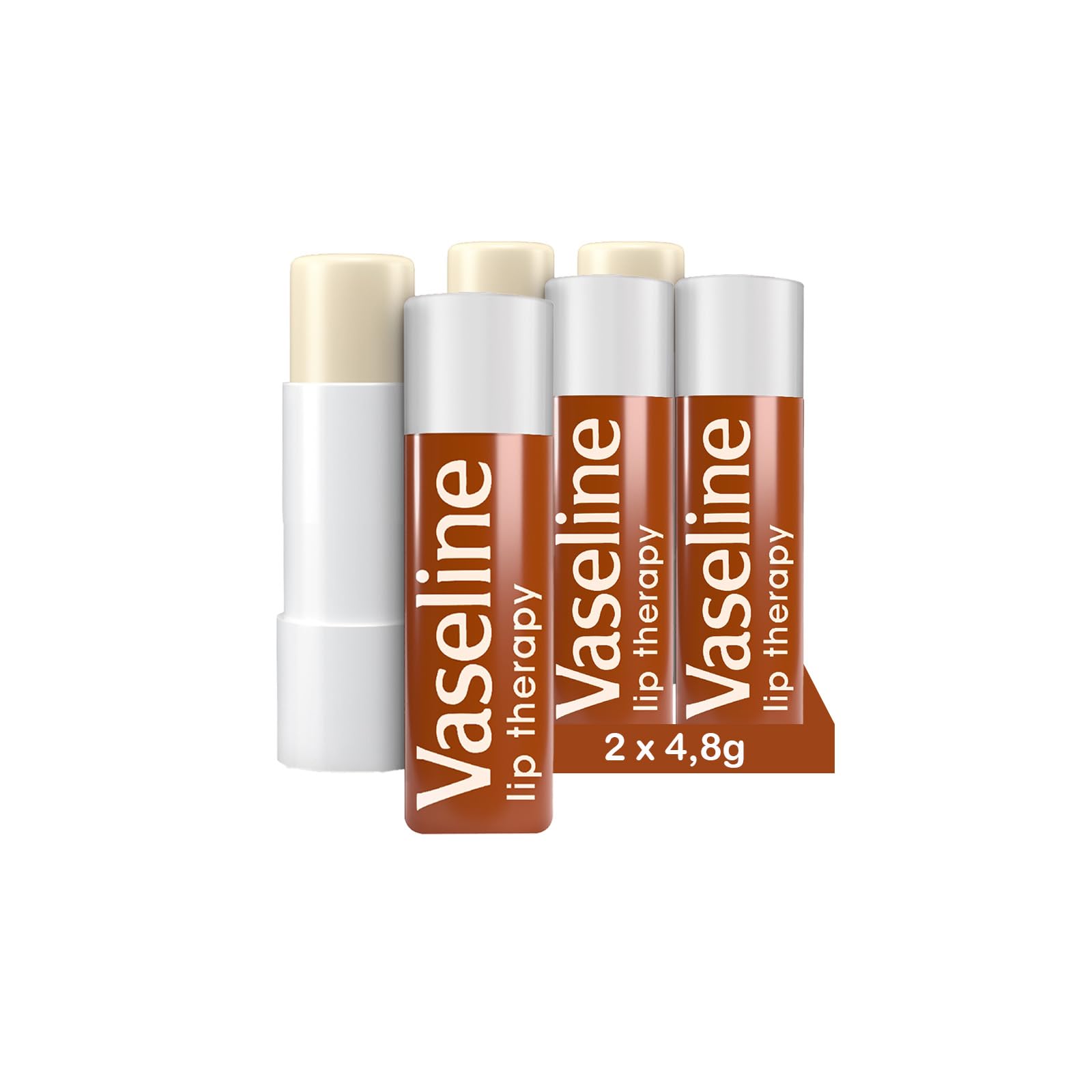 Vaseline Lip Therapy Cocoa Butter Tinted Lip Balm with Shea Butter - 2 Pack (4.8g Each) | Moisturizing & Nourishing for Dry, Chapped Lips - Perfect for Winter, Travel & Daily Use