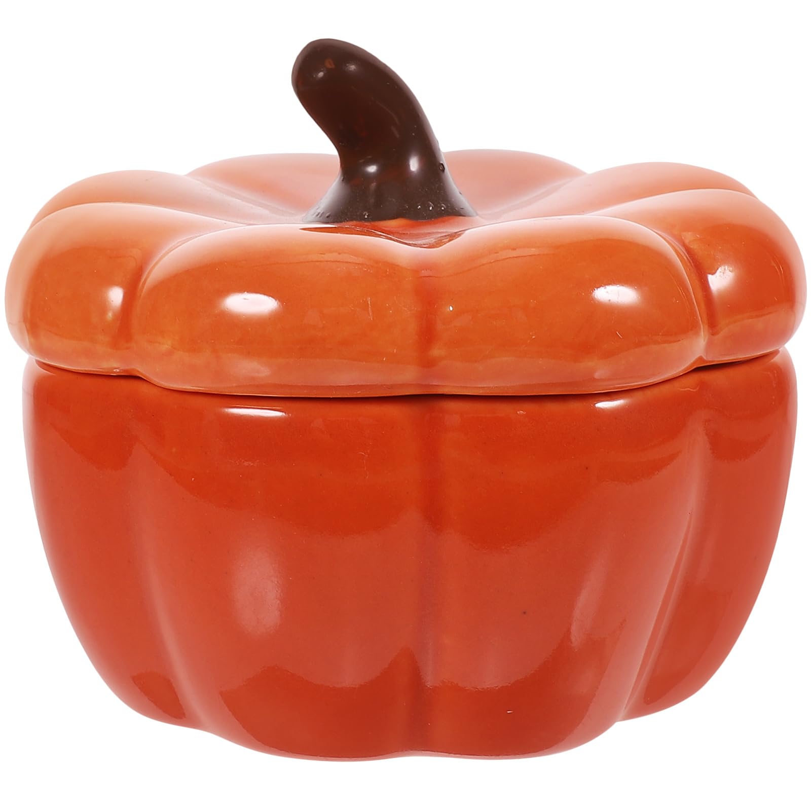 SOLUSTRE Ceramic Pumpkin Candle Holder - Halloween & Thanksgiving Candlestick with Lid, Decorative Soup Bowl for Home Table Decor | Perfect for Fall Centerpieces, Holiday Parties & Cozy Dining