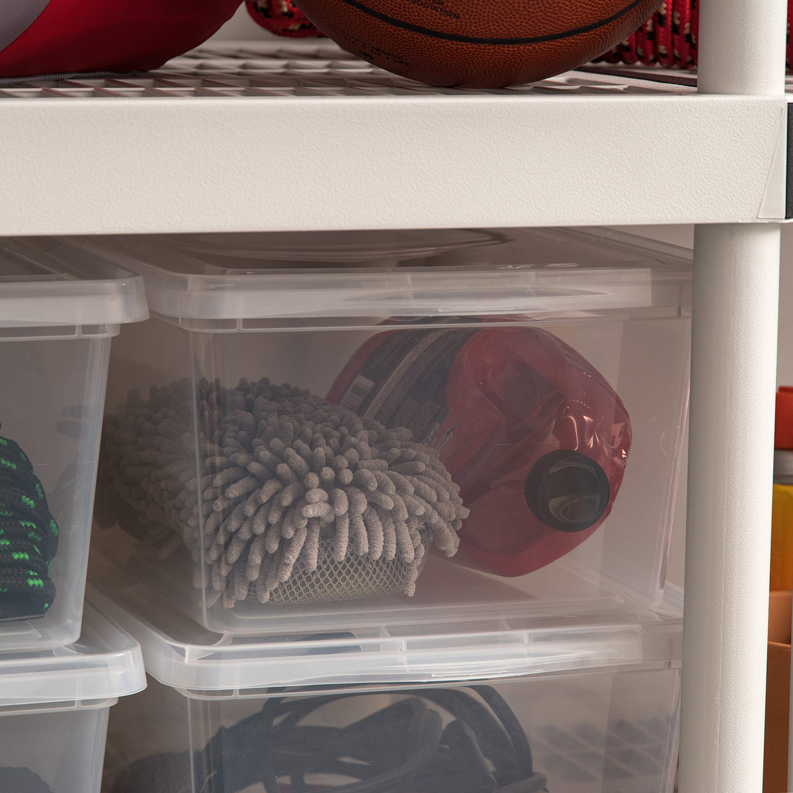 IRIS USA 17 Quart Clear Storage Box - 12 Pack | BPA-Free Plastic Stackable Bins with Lids | Perfect for Organizing Shoes, Closet Shelves, Classroom Supplies & Game Storage | Ideal for Home, Office & School Organization