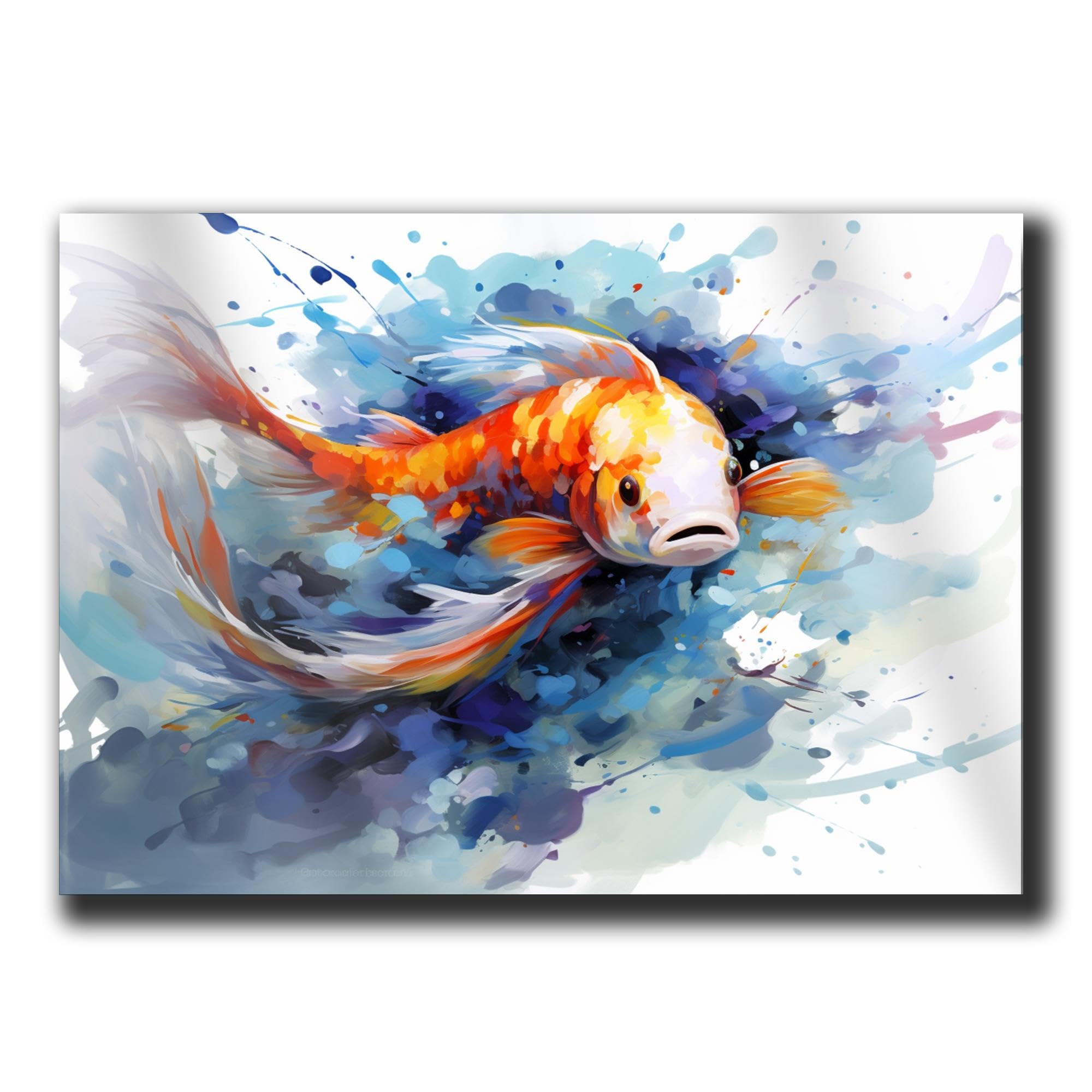Japanese Koi Fish Art Print - Zen Wall Decor for Home, Kitchen & Office - Beautiful Koi Pond Poster for Asian-Inspired Interior Design