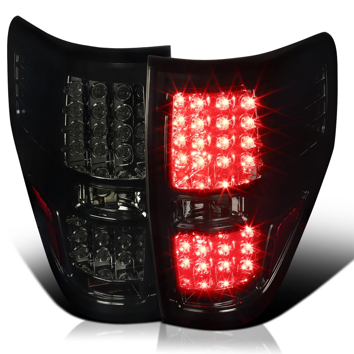 Spec-D Tuning Smoke Lens LED Tail Lights for 2009-2014 Ford F-150 - Left & Right Pair Assembly - Upgrade Your Truck's Style & Visibility for Night Driving & Custom Look