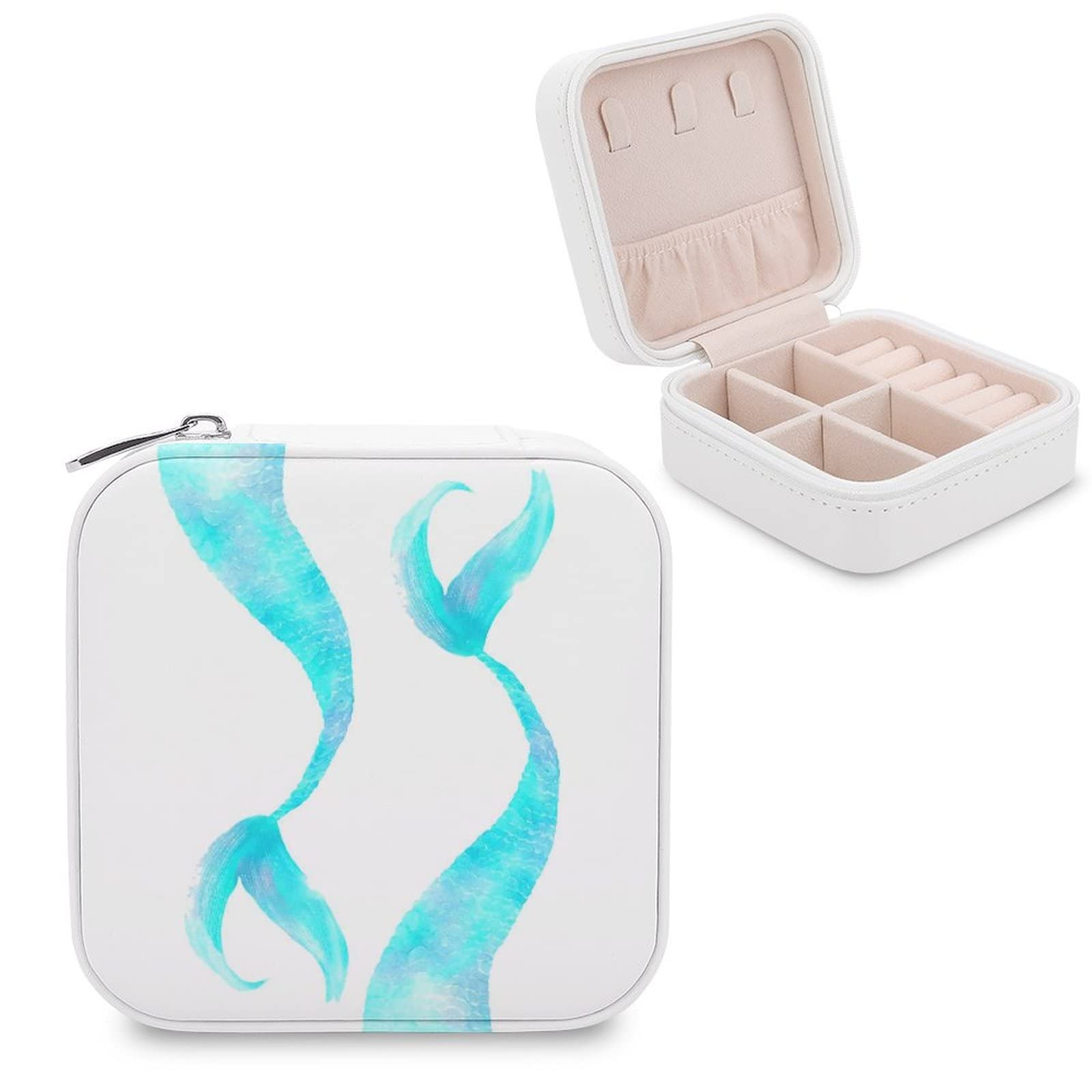 Elegant PU Leather Jewelry Organizer Box for Women - Compact Travel Jewelry Case with Storage Compartments for Rings, Earrings, Necklaces & Bracelets - Perfect for Home, Travel and Gift Giving