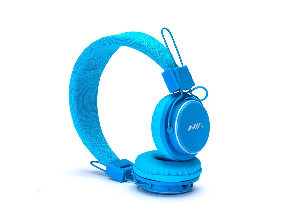 Foldable Wireless Bluetooth Headphones with Microphone, Micro SD/TF Card Slot, FM Radio & 3.5mm Detachable Cable - Stereo Sound for Phone, Tablet, PC, Gaming (Blue) | Perfect for Commuting, Workouts & Travel